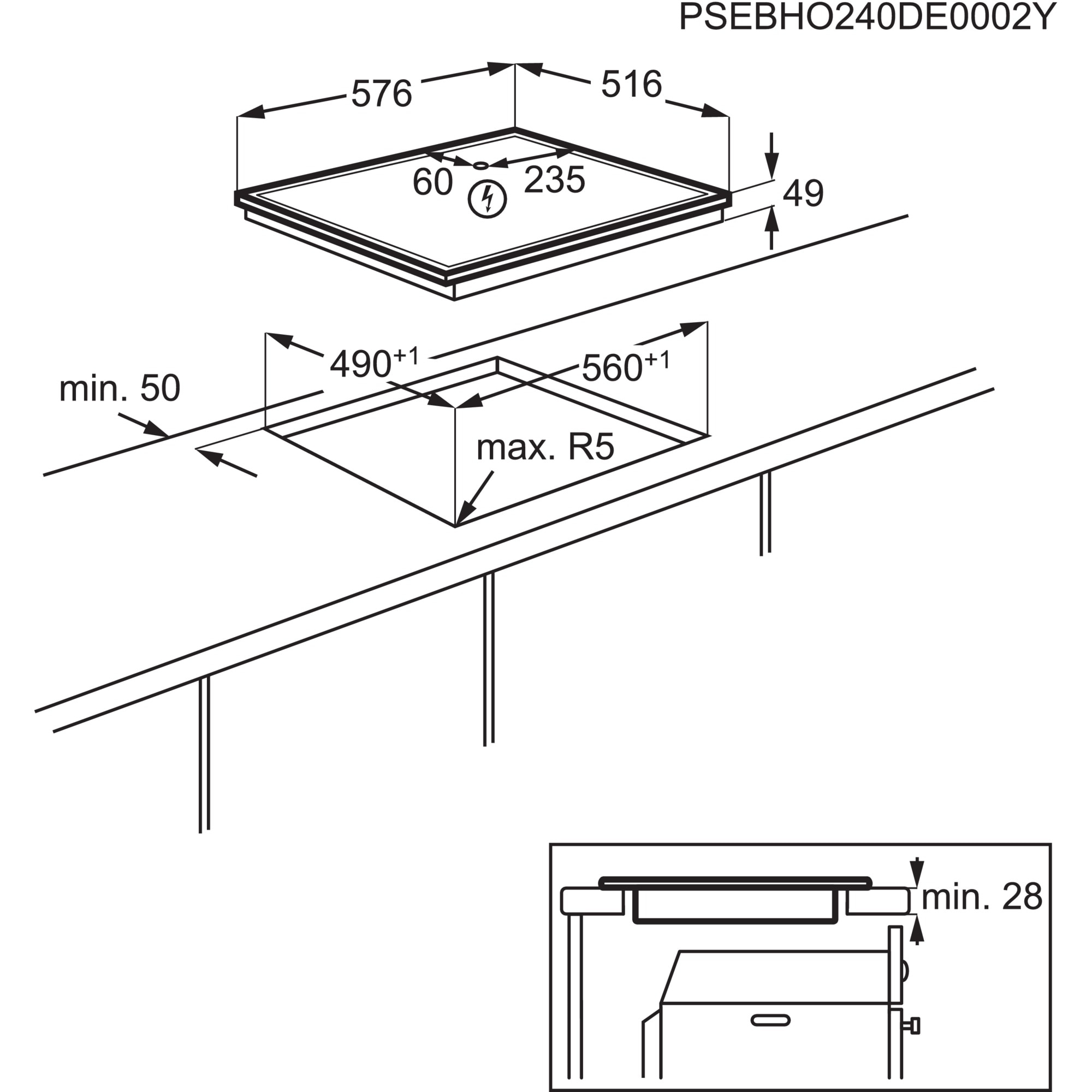 AEG Elektro-Herd-Set Serie 5000 »HH24HSPI«, Pyrolyse-Selbstreinigung, Hob2Hood, AirFry-Funktion