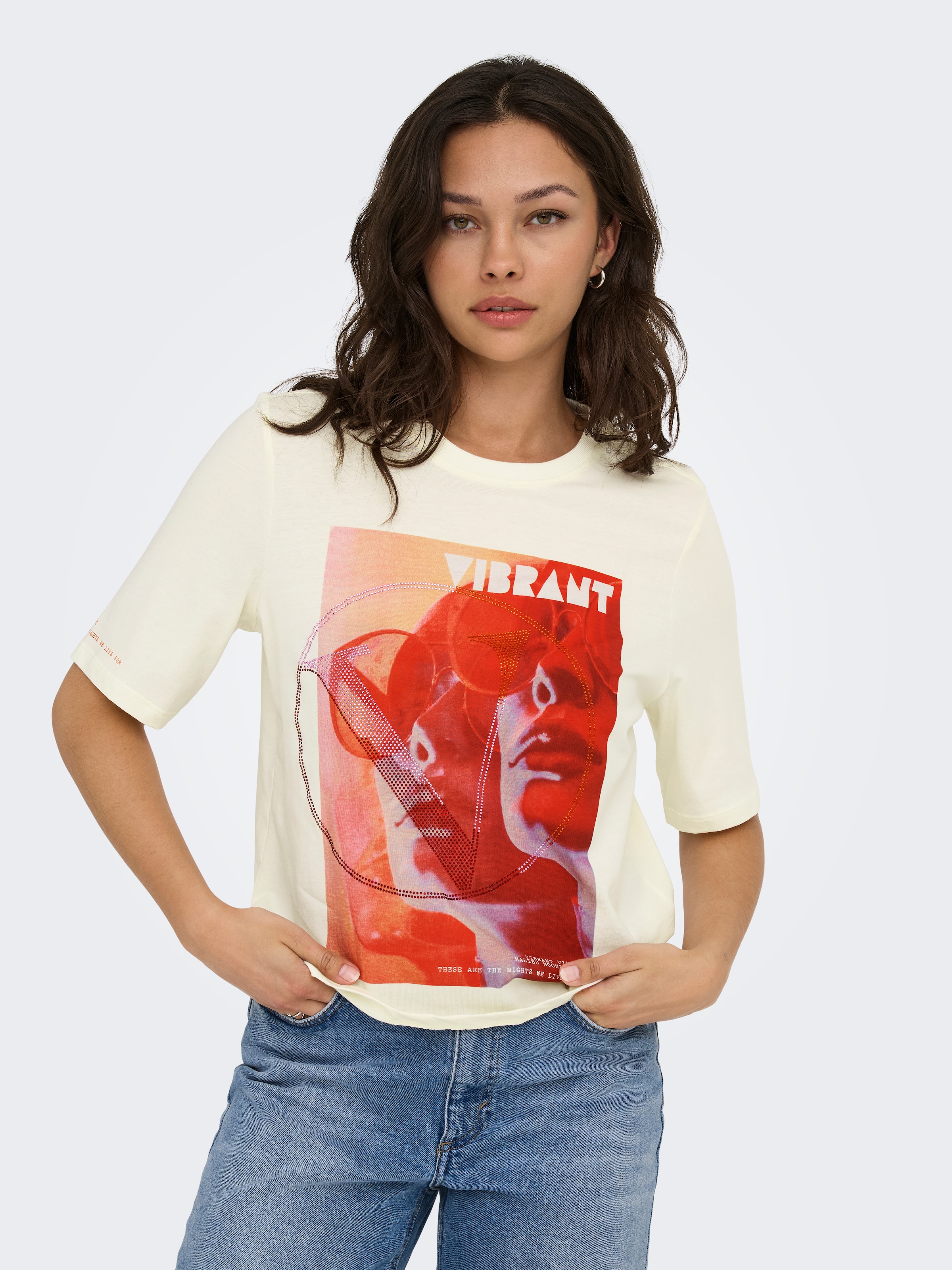 ONLY Kurzarmshirt »ONLHAVANNA LIFE S/S VIBE TOP BOX JRS«