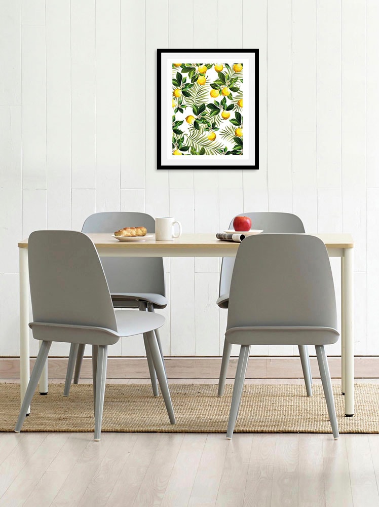queence Bild »Lemons«, Obst-Obst Bilder-Essen-Lebensmittel-Kunst, (1 St.), HD Premium Poster-Druck inkl. Holzrahmen