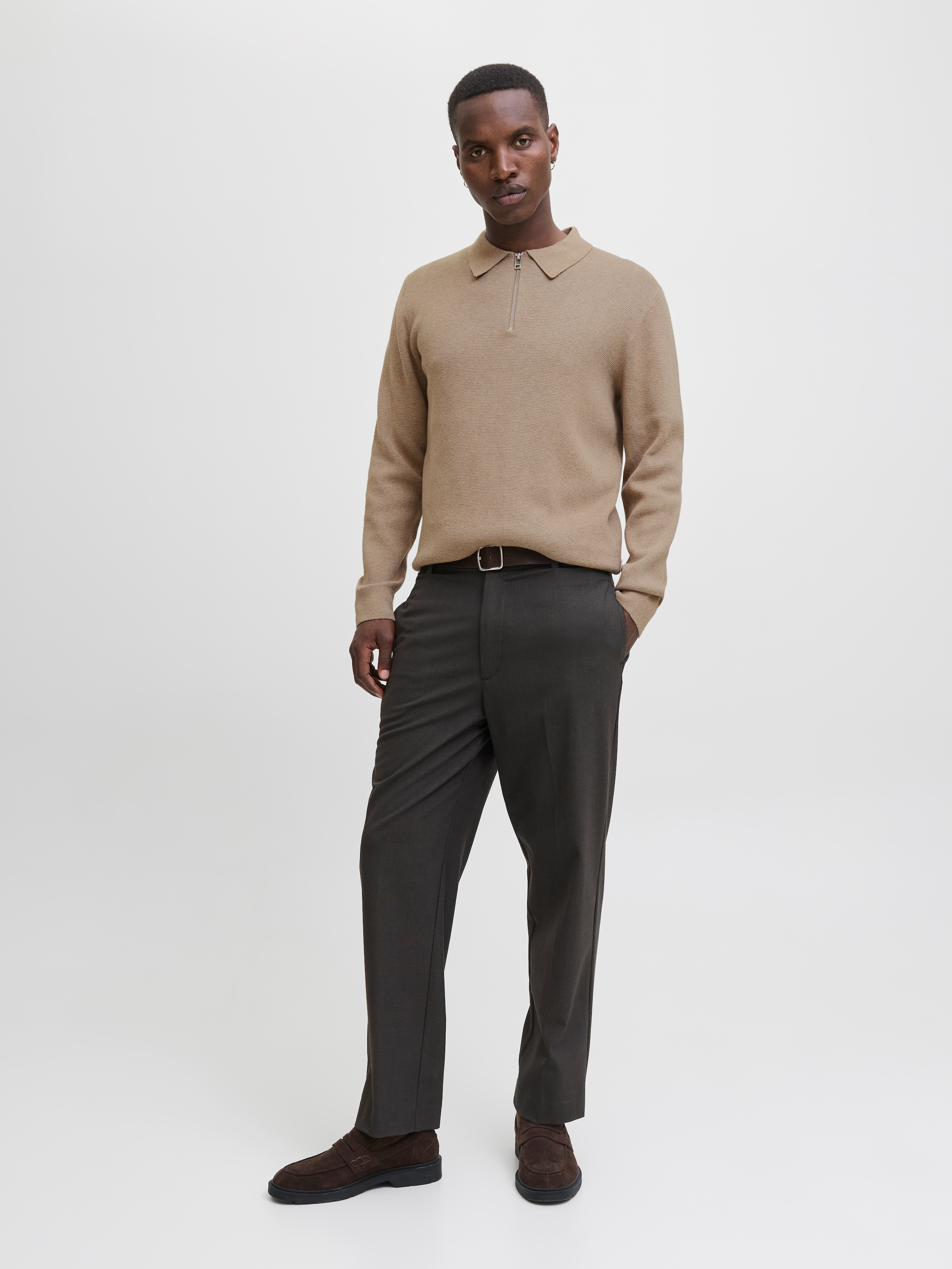 Jack & Jones Polokragenpullover »JPRBLAMILANO STITCH KNIT ZIP POLO SN«