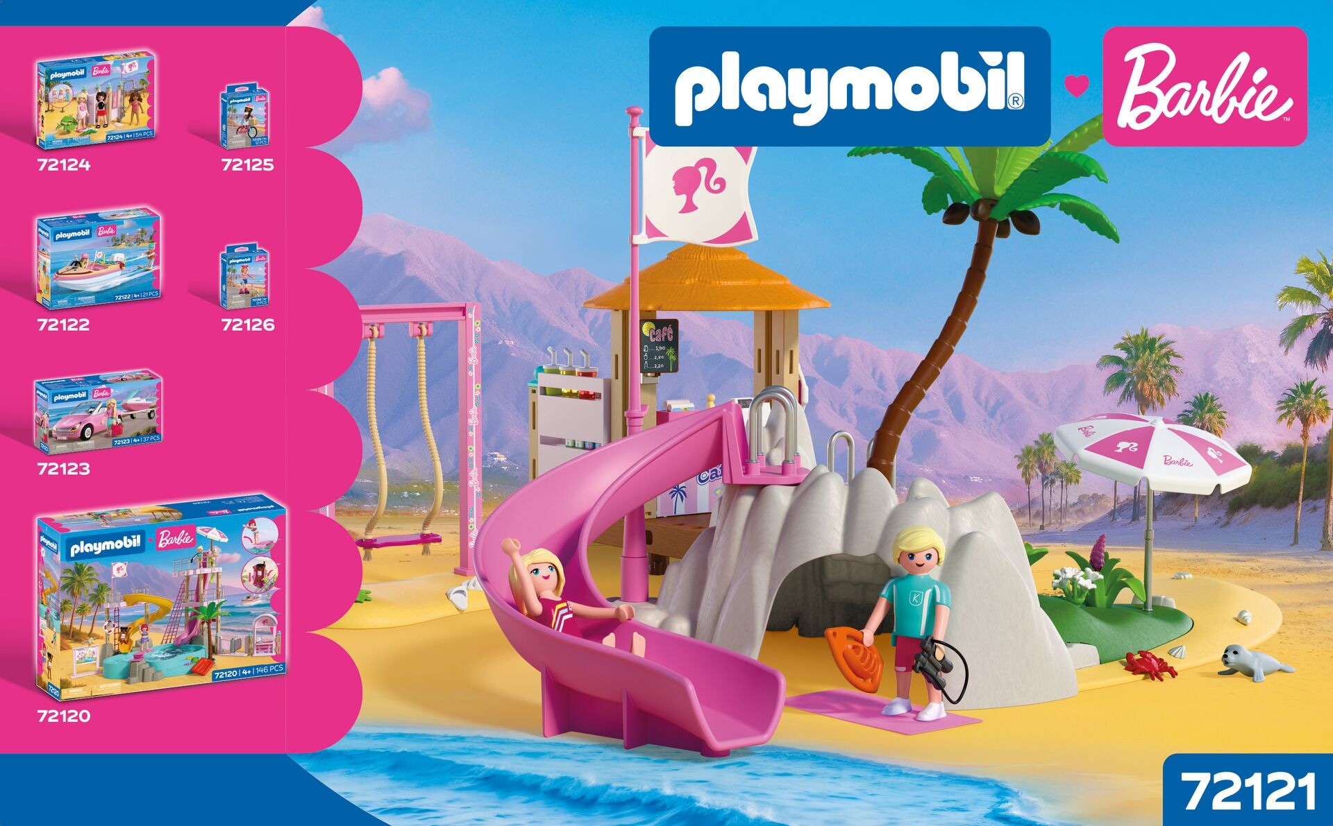 Playmobil® Konstruktions-Spielset »PLAYMOBIL x Barbie™ Strand Café (72121), Barbie™« Made in Europe