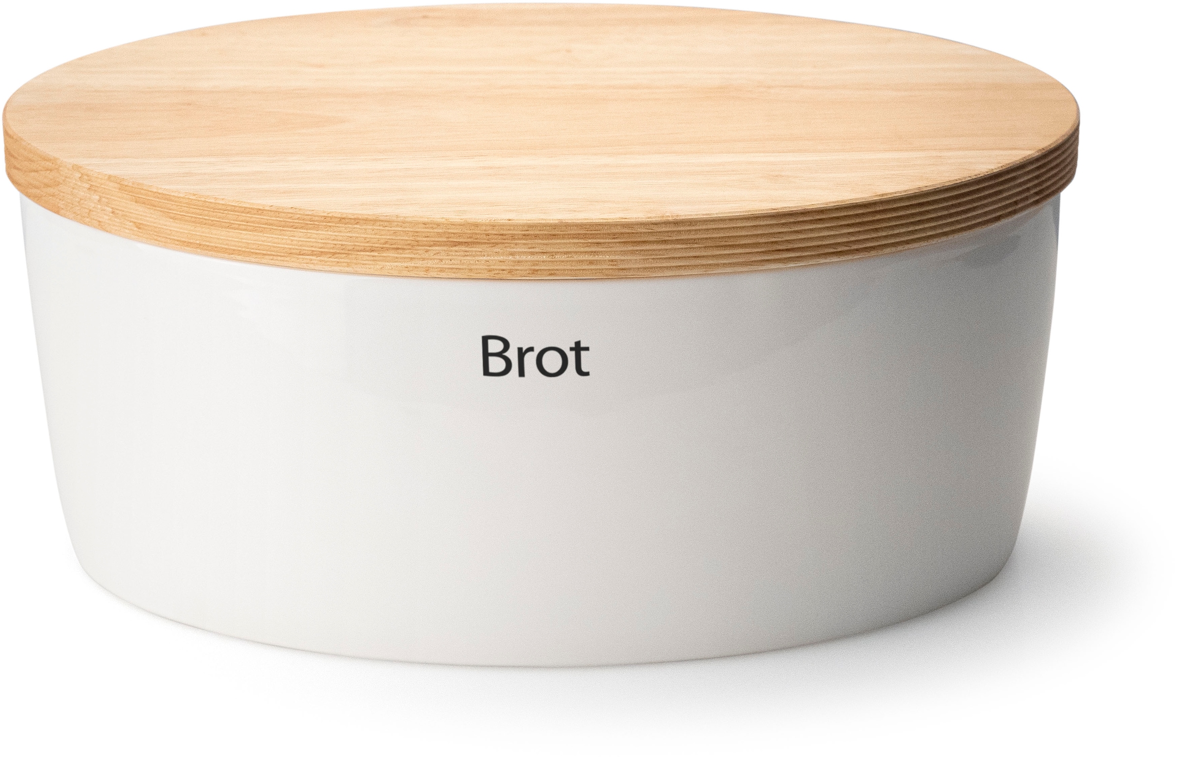 Continenta Brotkasten Brottopf, mit Holzdeckel, auch als Brotschneidbrett nutzbar