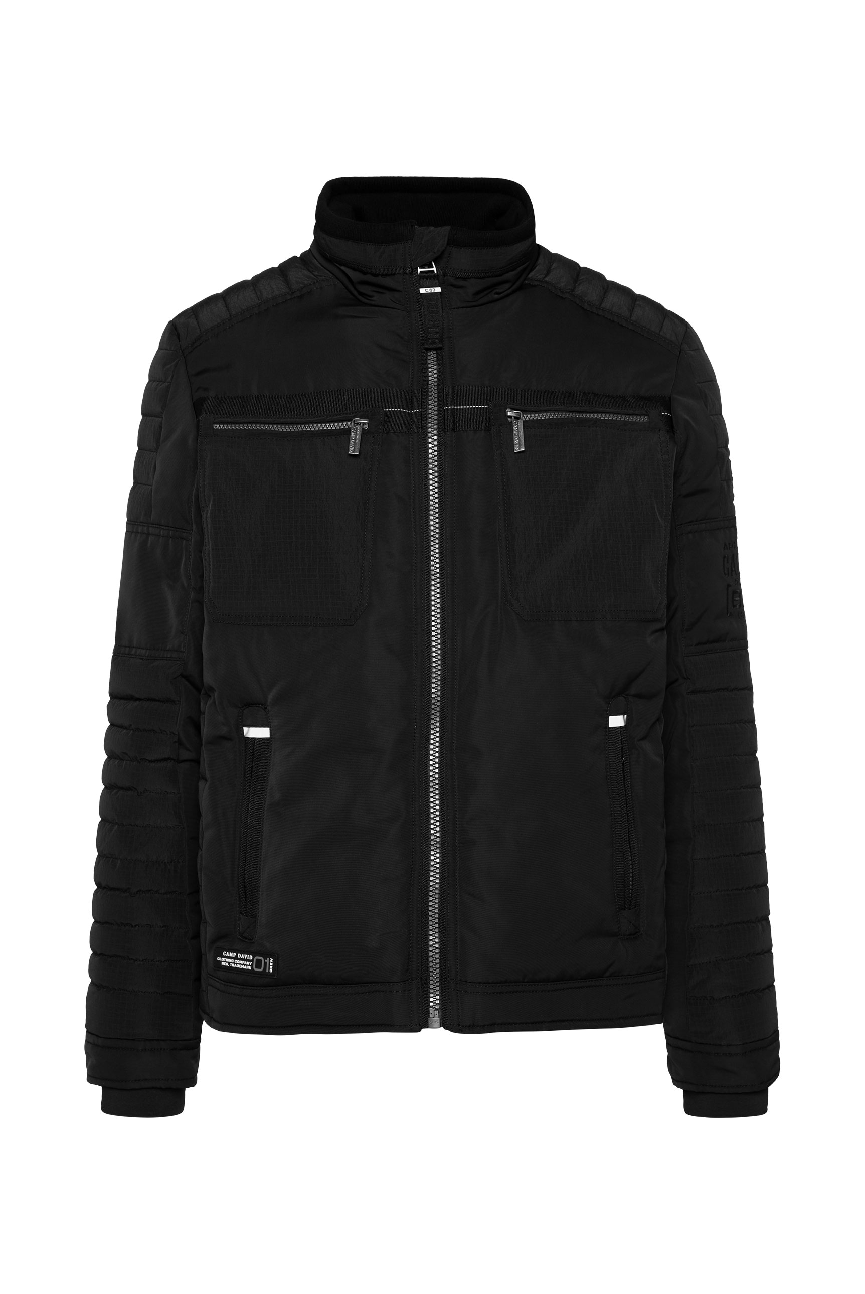 CAMP DAVID Winterjacke, ohne Kapuze, im Biker-Design