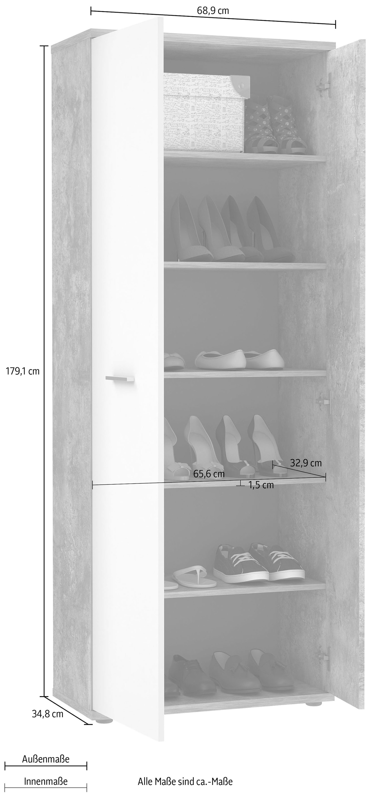 FORTE Schuhschrank »Netty«, Höhe ca, 179 cm online bei UNIVERSAL