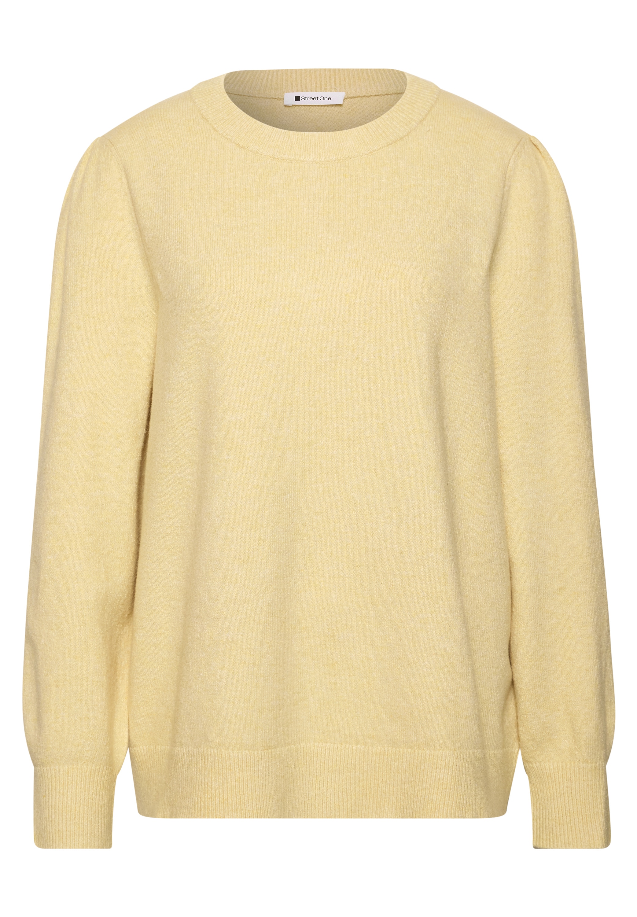 STREET ONE Strickpullover Langarm Pullover mit Rundhals und Raffung