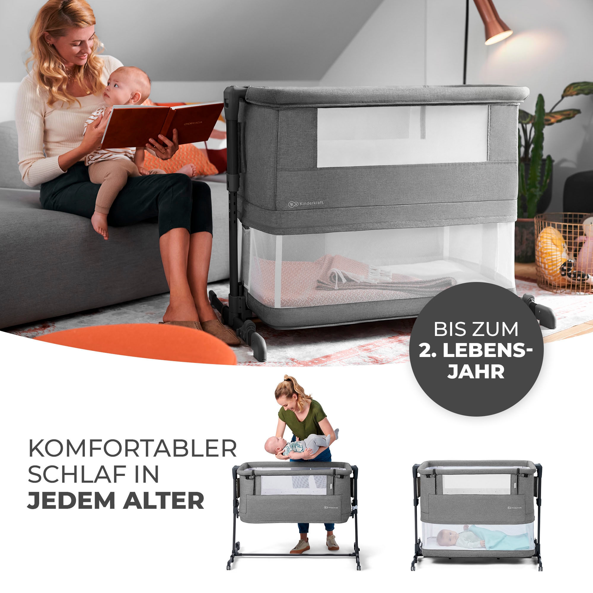 Kinderkraft Beistellbett »NESTE GROW«