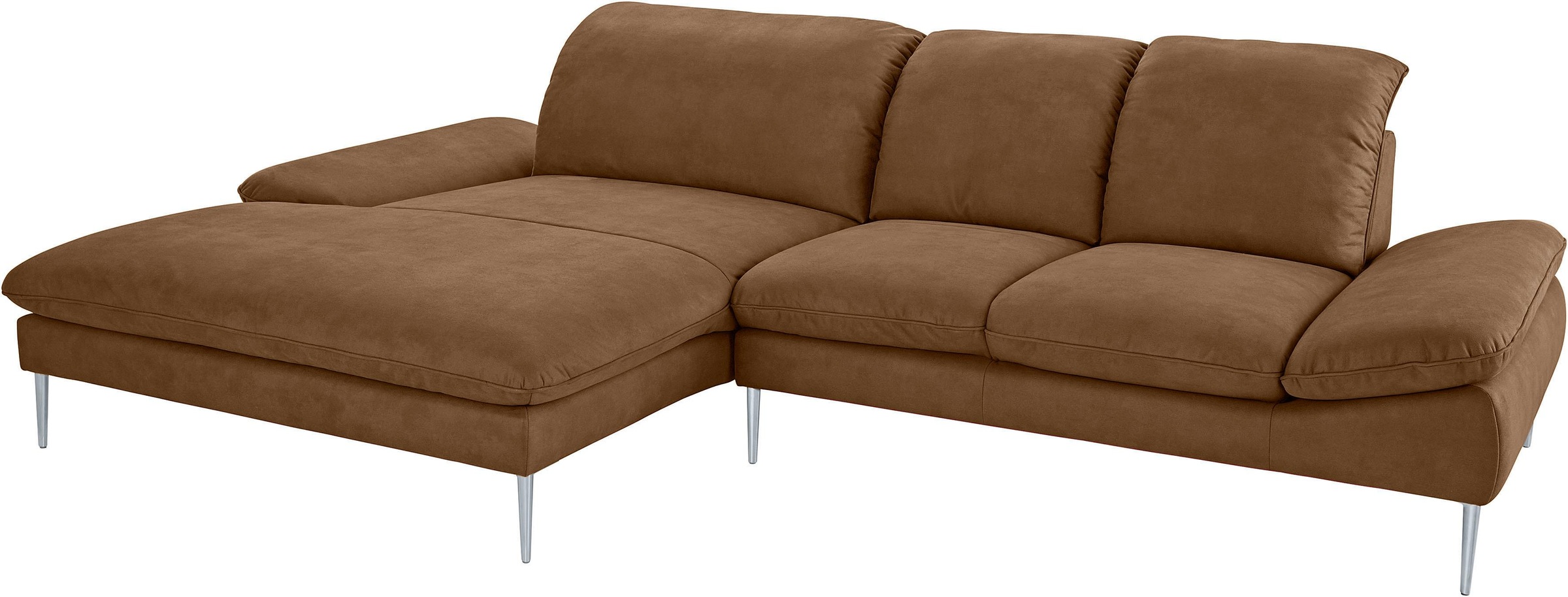 W.SCHILLIG Ecksofa »enjoy&MORE, Designsofa, elegant und bequem, L-Form«, mit Sitztiefenverstellung, Füße silber matt, Breite 310 cm
