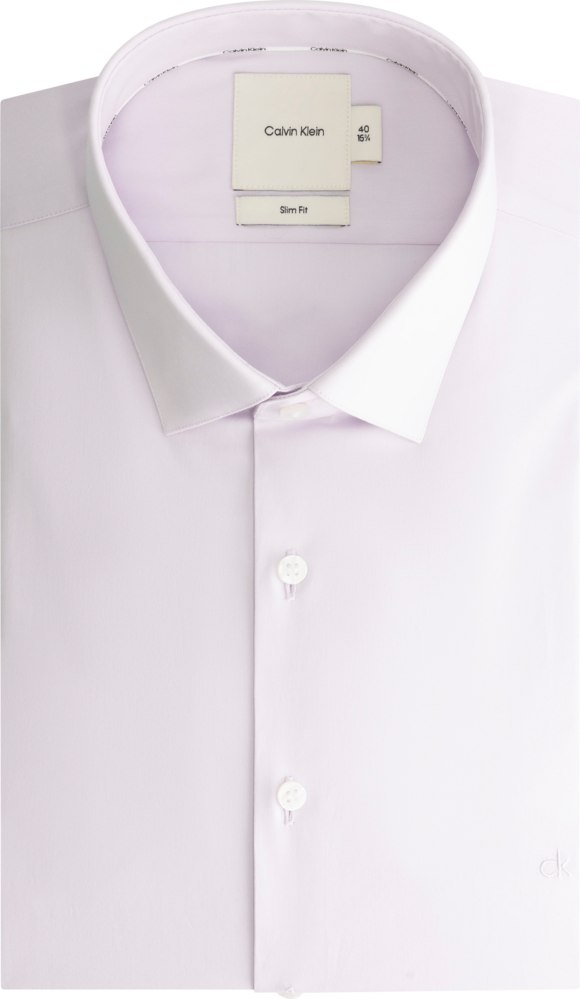 Calvin Klein Businesshemd »POPLIN STRETCH SLIM SHIRT«, mit Kentkragen, Logoprint auf Brusthöhe