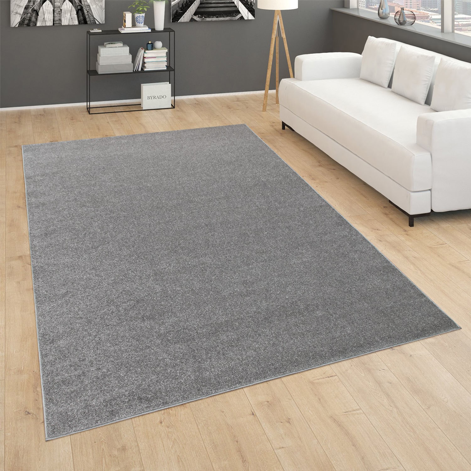 Paco Home Teppich »Porto 890«, rechteckig, Kurzflor, Uni-Farben, ideal im  Wohnzimmer & Schlafzimmer
