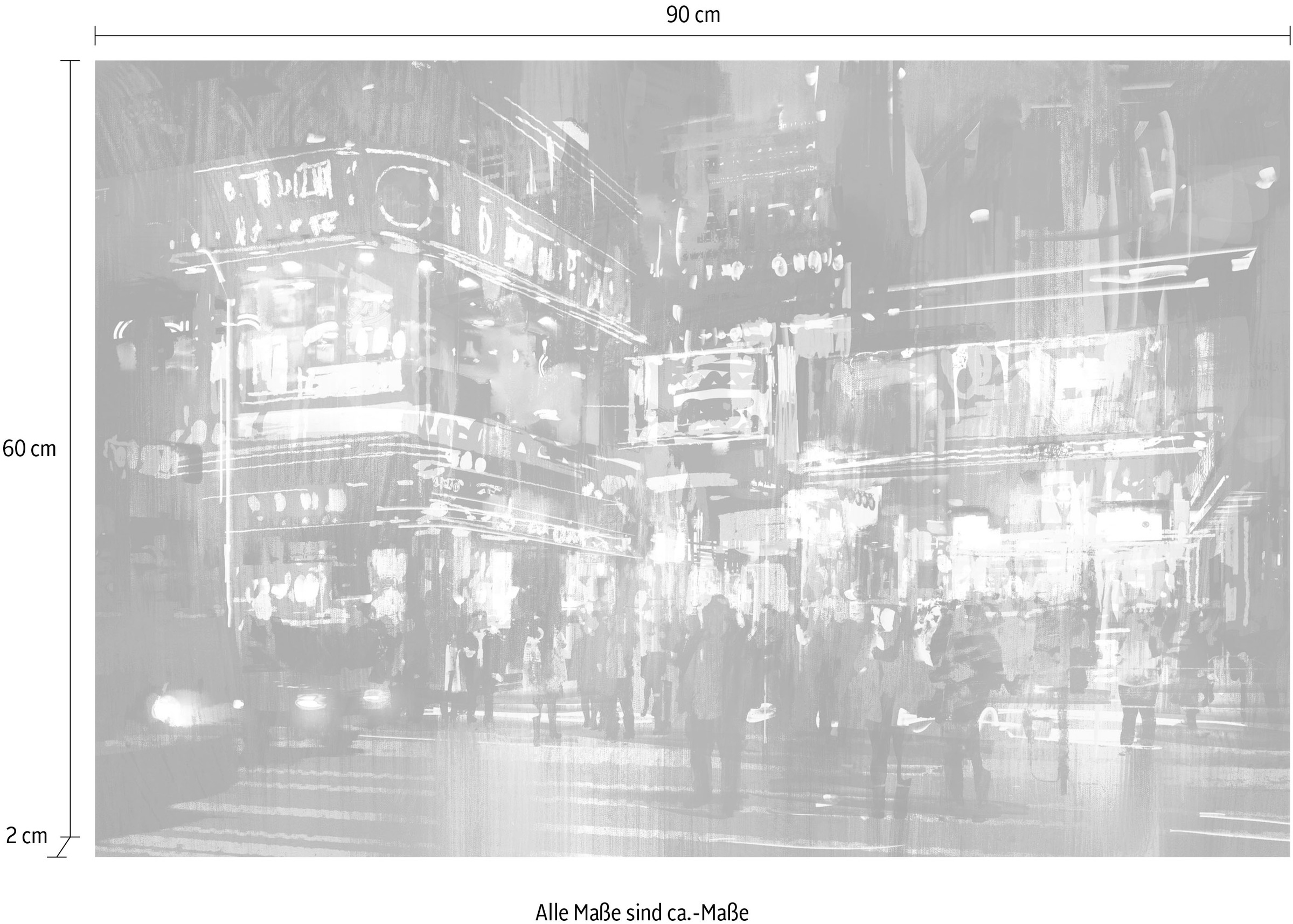 queence Leinwandbild »Broadway«, Amerika-Städte-Menschen, Wanddeko, bunt, Leute, farbenfroh, Bild; Premium Leinwandstoff