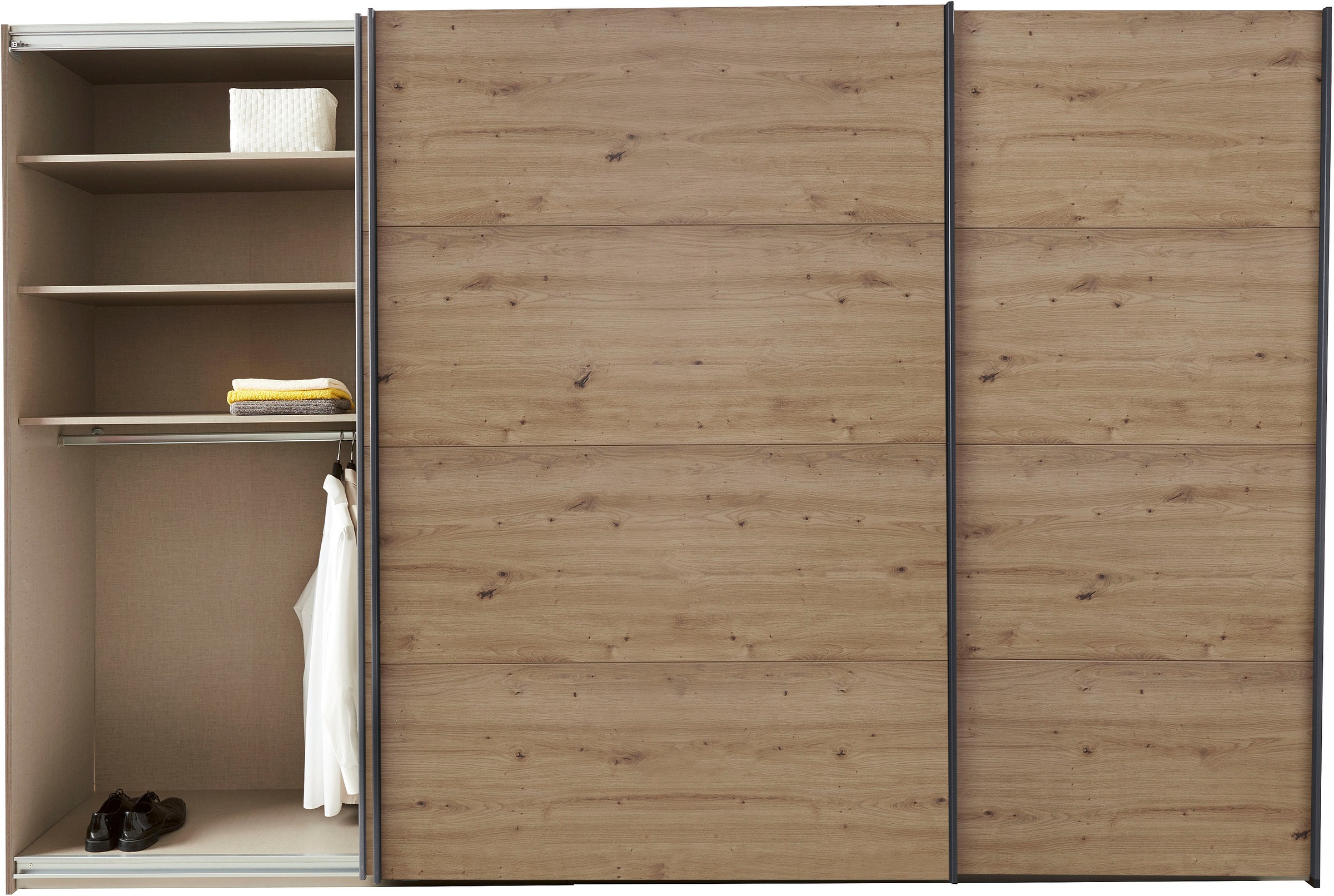 rauch Schwebetürenschrank »Kleiderschrank Schrank Garderobe TOPSELLER OTELI inkl. Inneneinteilung«, mit 3 Innenschubladen sowie zusätzlichen Einlegeböden MADE IN GERMANY