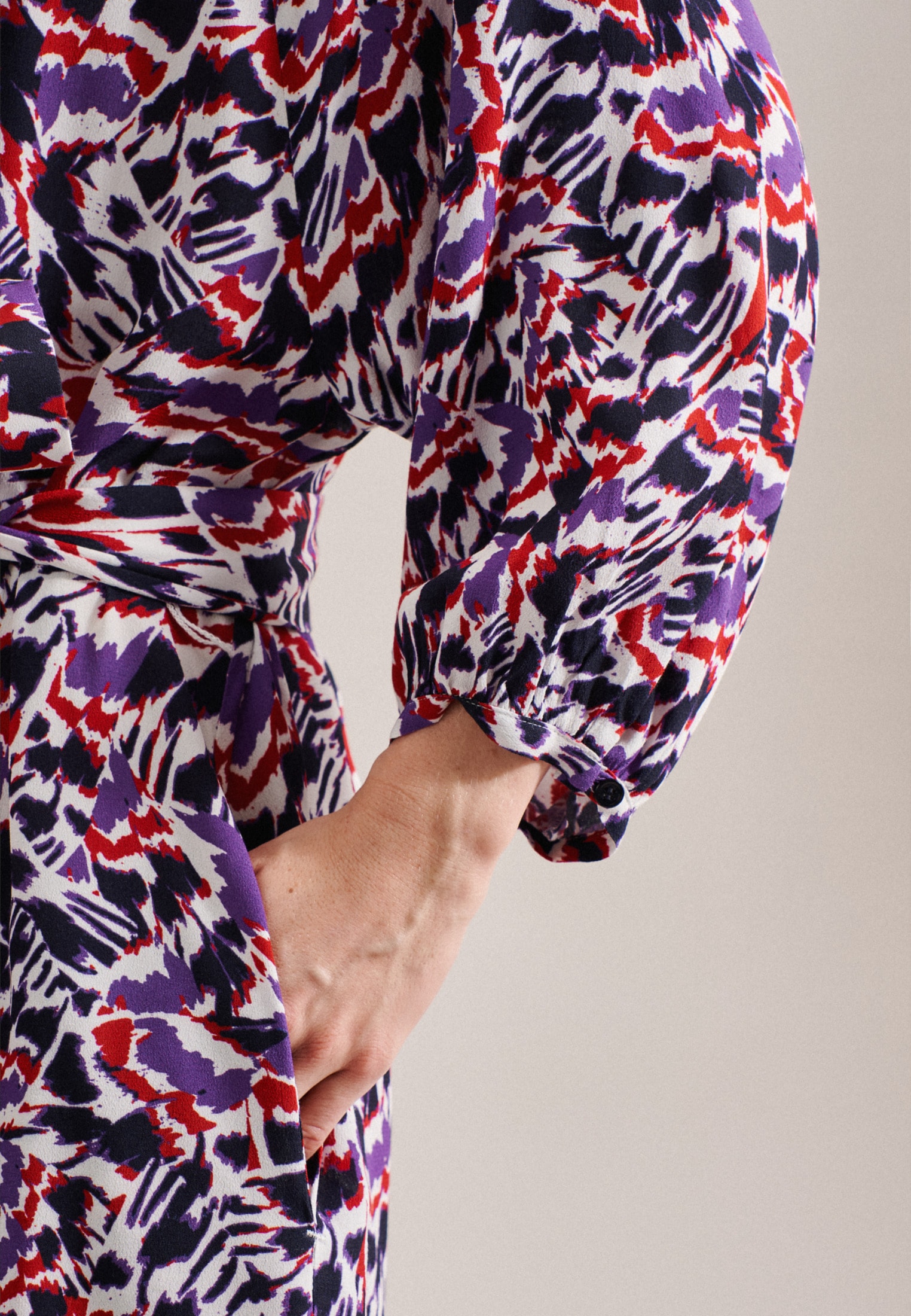 seidensticker Sommerkleid »Schwarze Rose« 3/4-Arm Rundhals Druck