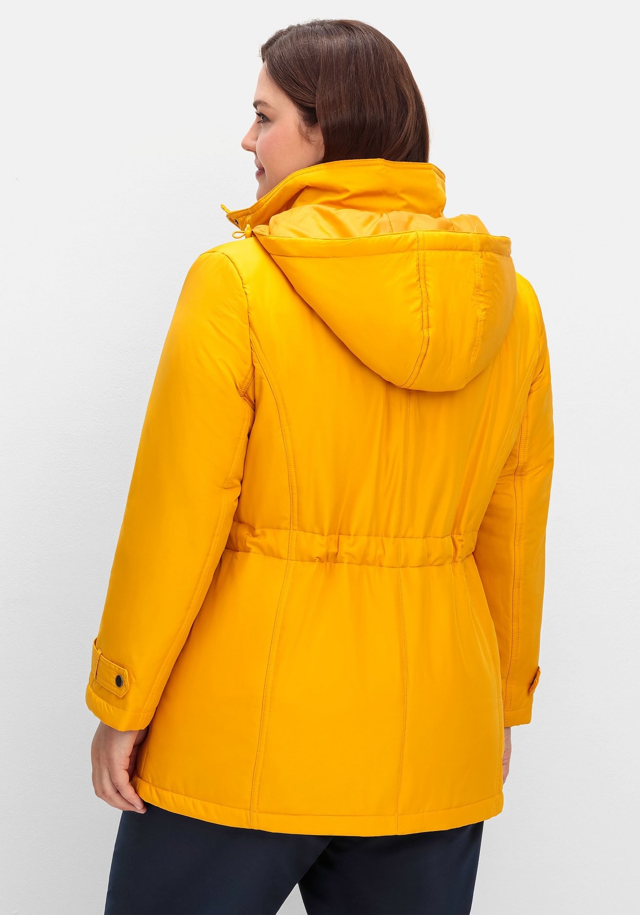 Sheego Steppjacke »Steppjacke mit Kapuze und Kontrastdetails«