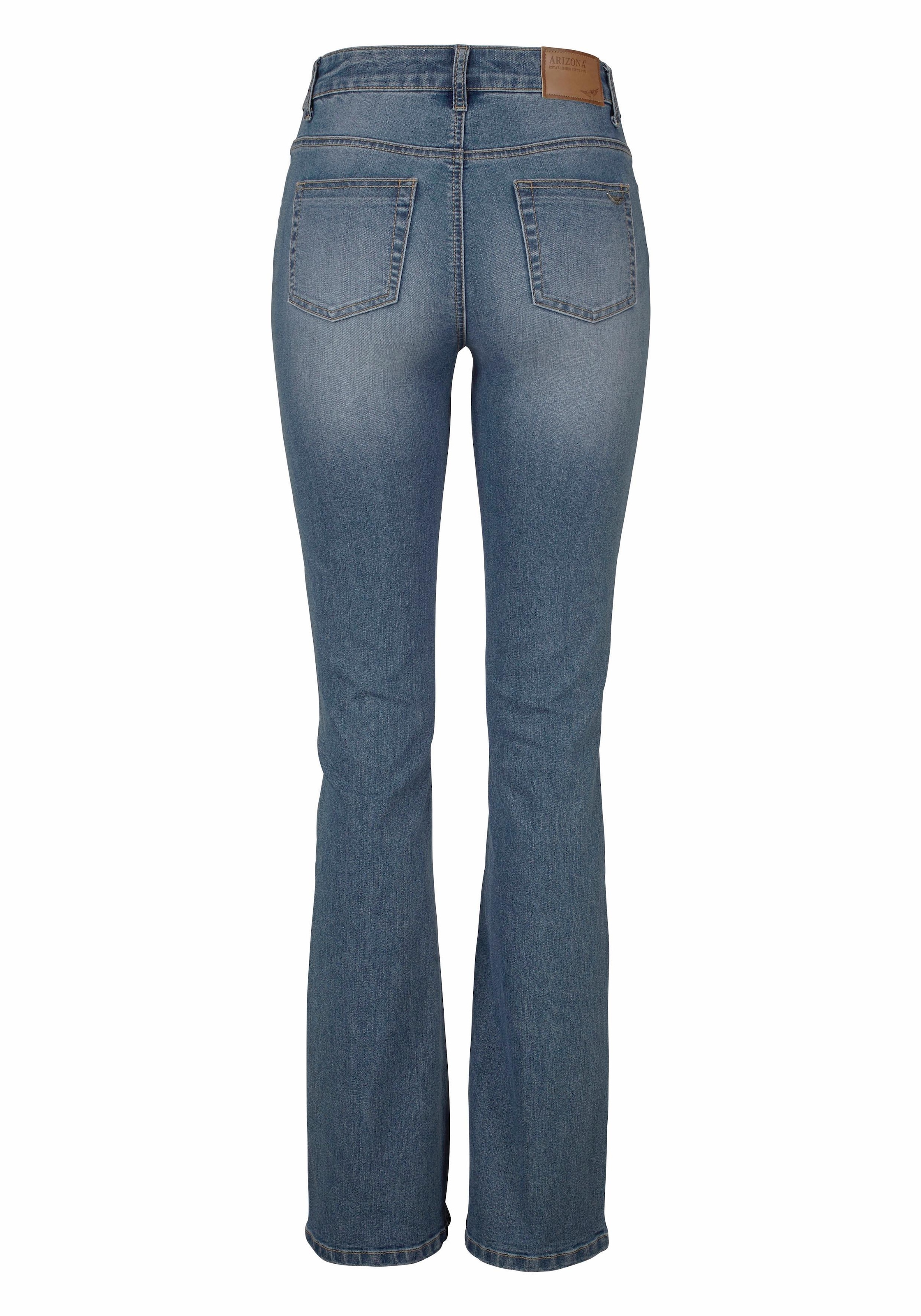Arizona Bootcut-Jeans »Shaping«, elastische Passform, Bootcut-Beinform, Used-Waschung, hohe Taille