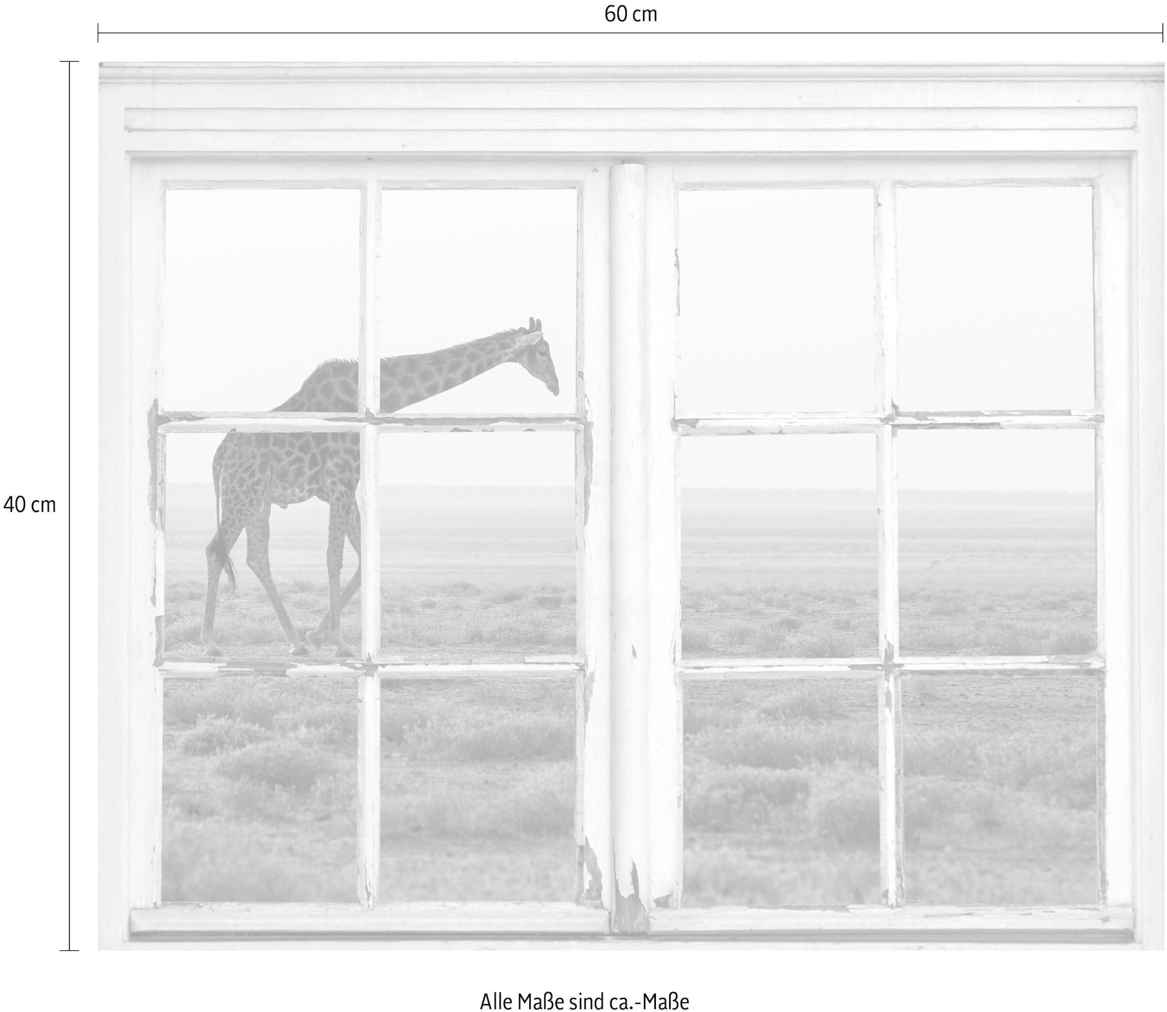 queence Wandsticker »Giraffe« Wandsticker, Wandbild, selbstklebend, 3D, Fenster