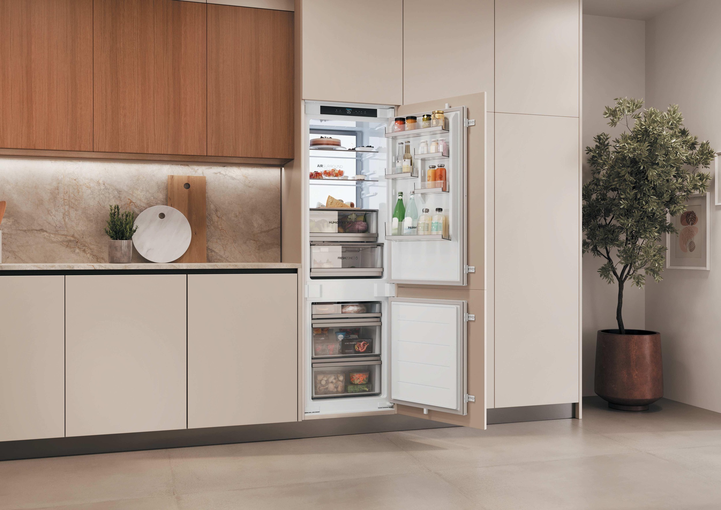 Haier Einbaukühlgefrierkombination »HBQ7518AT« 177,2 cm hoch 54 cm breit Energieeffizienzklasse A & Top-Ausstattung