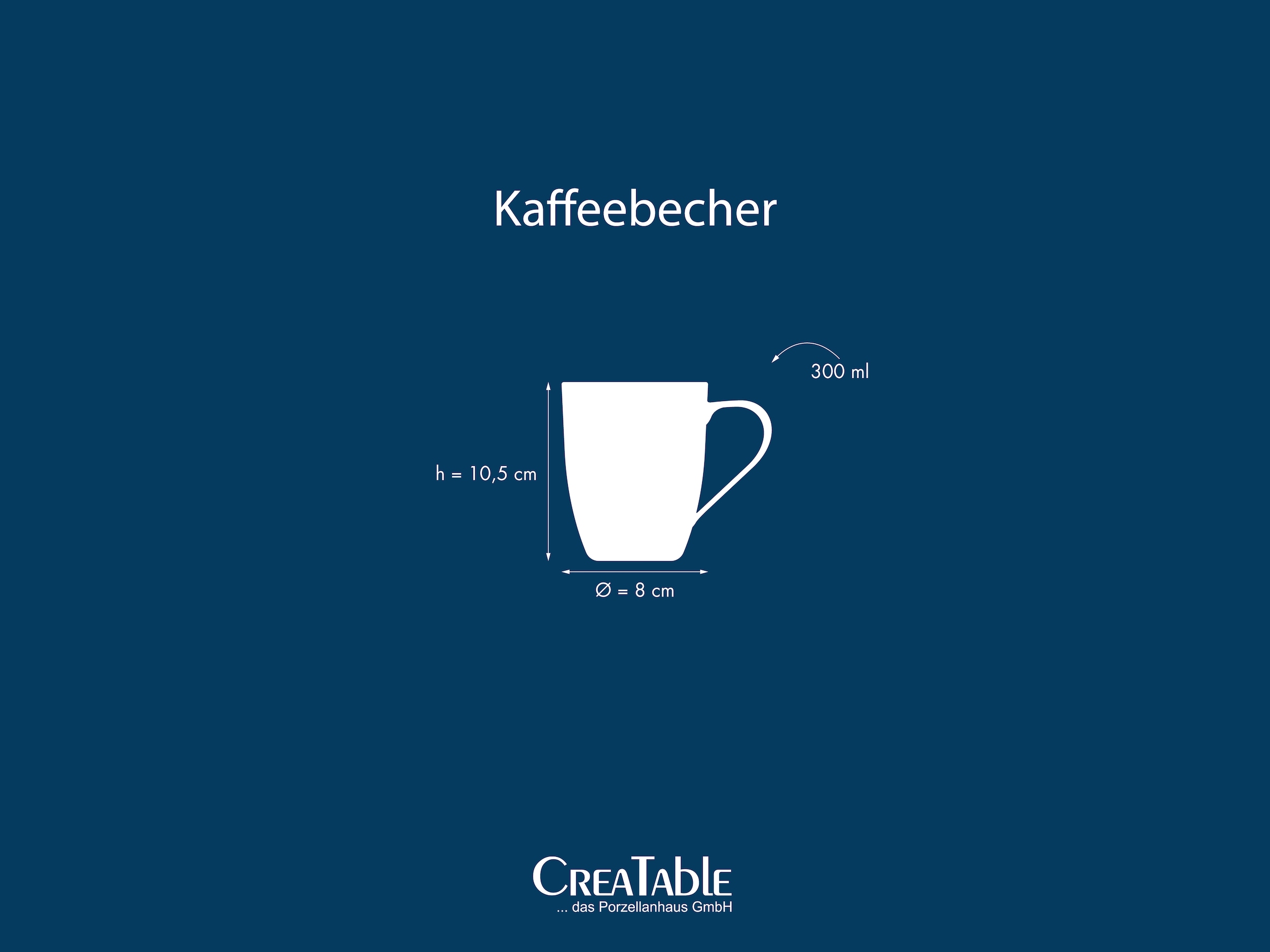 CreaTable Becher »Square Weiss« (Kaffee-/Teebecher), 300 ml, 6-teilig