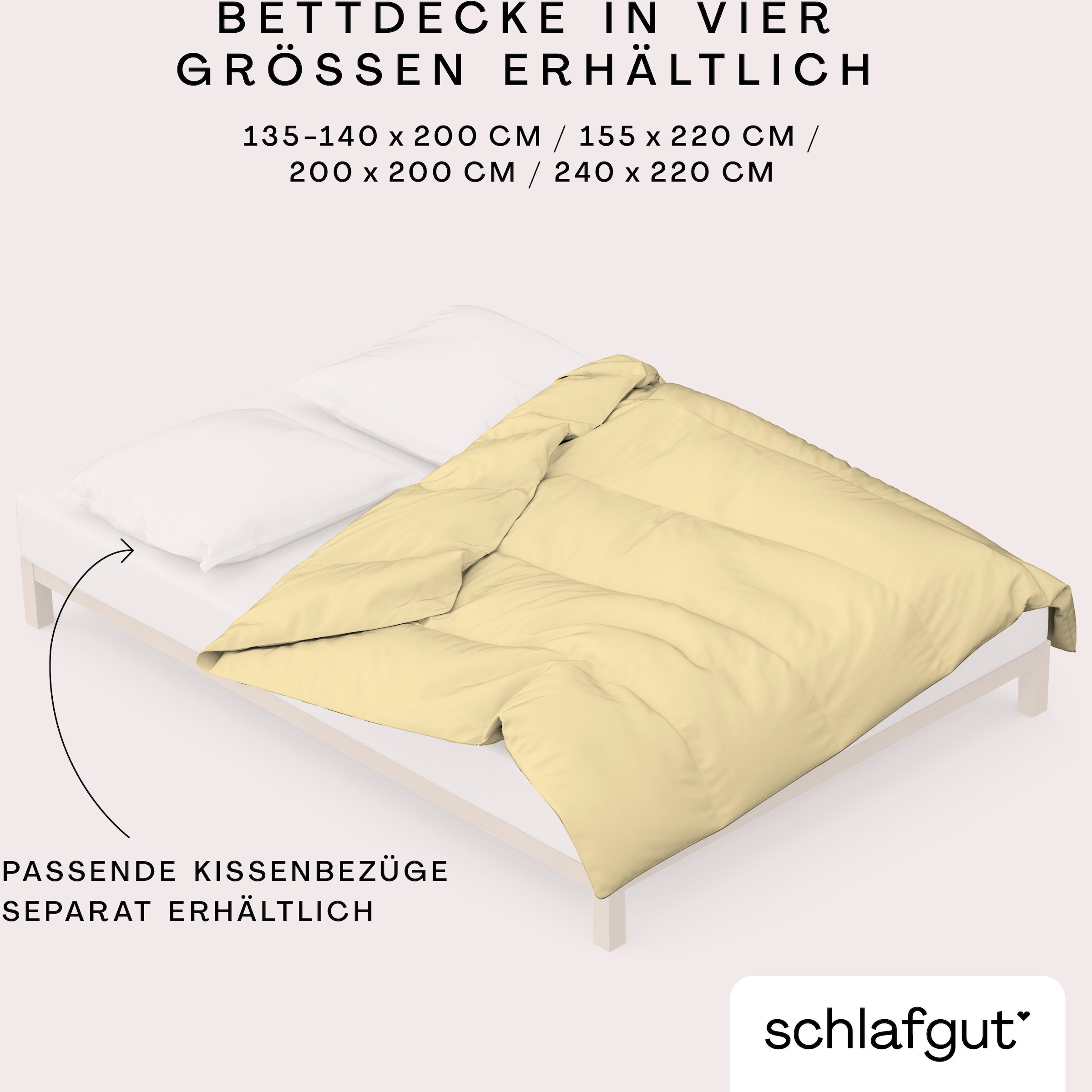 Schlafgut Bettbezug »Woven Satin« besonders dicht gewebt, Mix & Match: passender Kissenbezug erhältlich