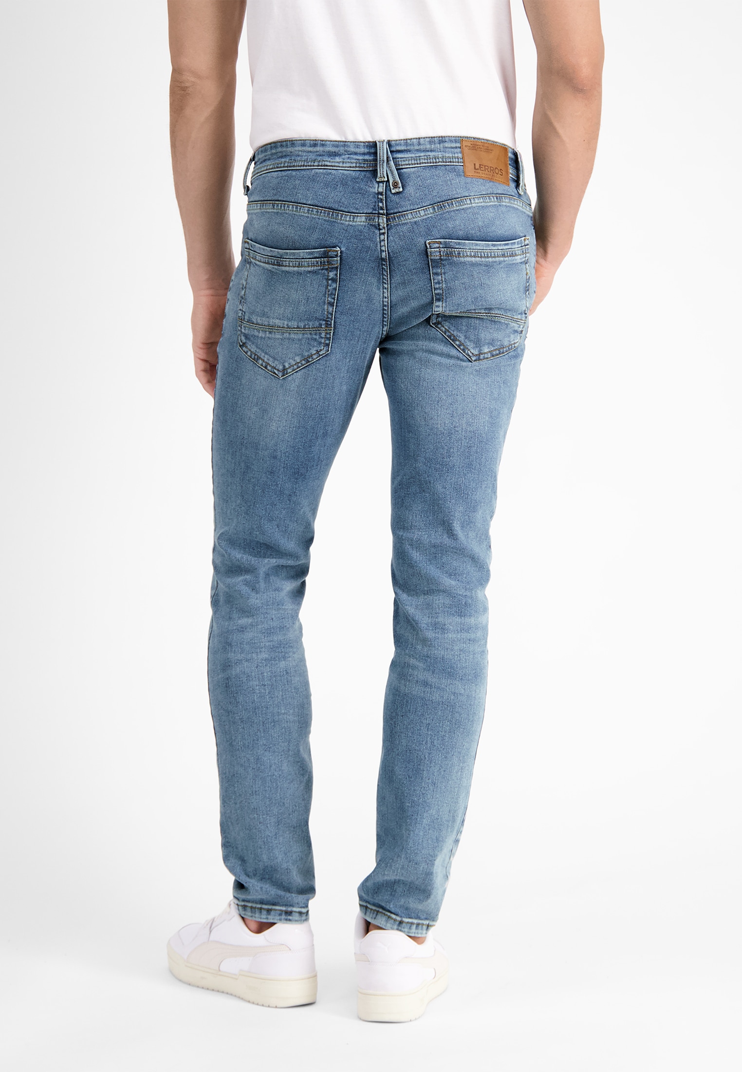 LERROS Slim-fit-Jeans »CONLIN 5-Pocket Stretch-Denim, SLIM FIT« Herren Jeans, blau, bequem, Used-Look, 99% Baumwolle, 1% Elasthan