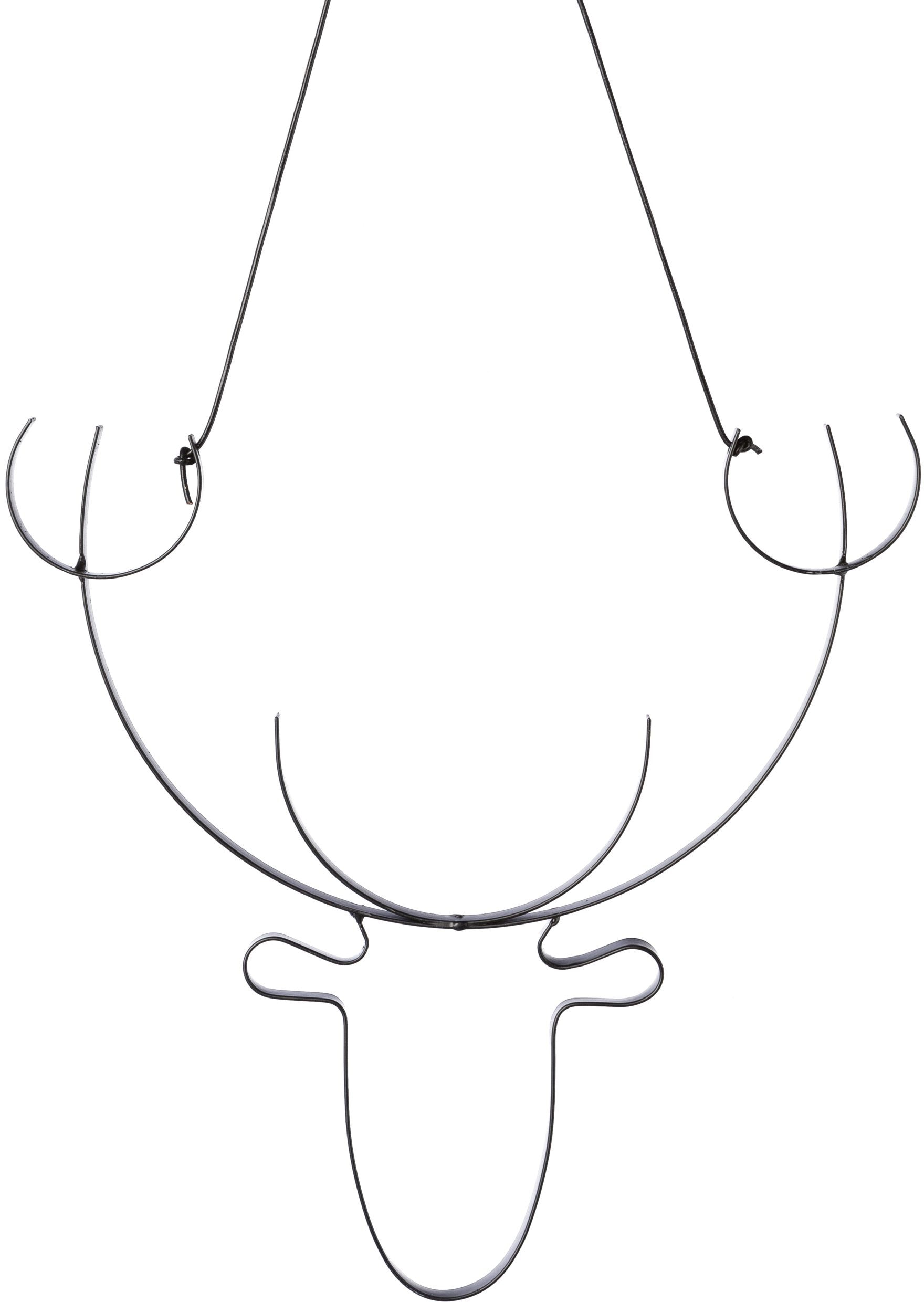 Creativ deco Dekohänger »Weihnachtsdeko« Hirschkopf aus Metall, mit hochwertigem Lederband