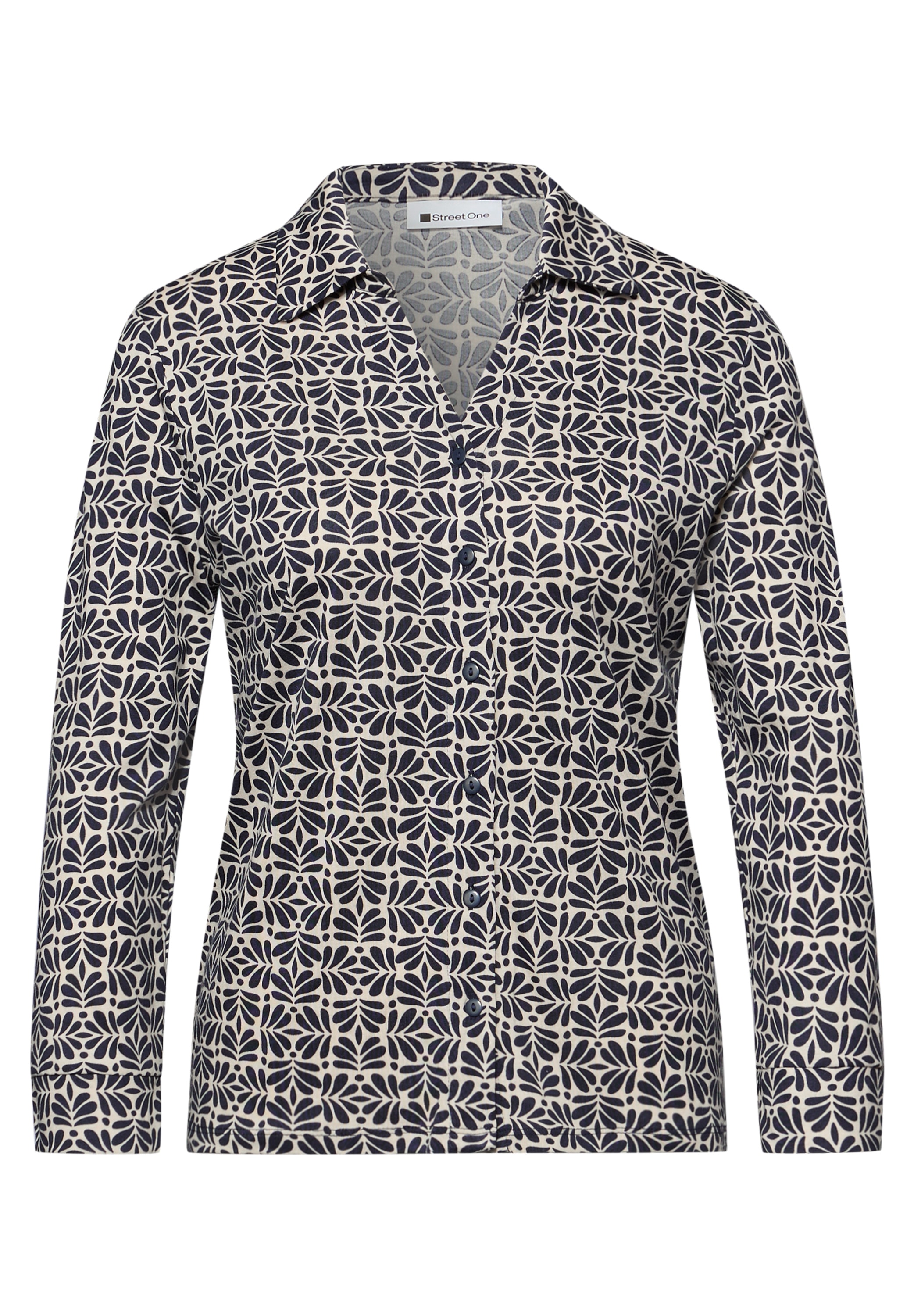 STREET ONE 3/4-Arm-Shirt im Blusen-Look und mit grafischem Muster