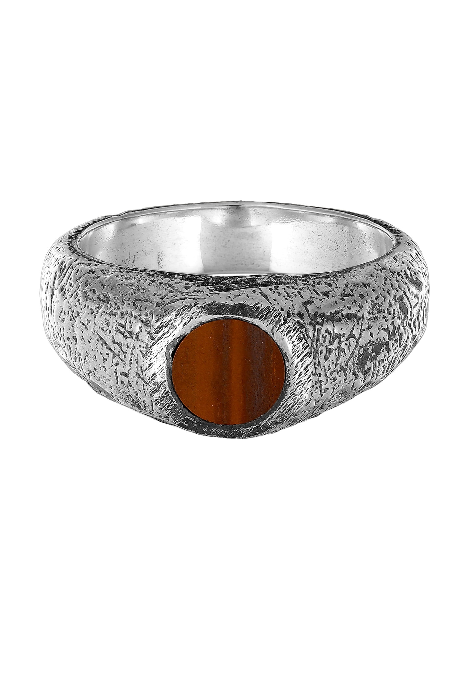 HAZE & GLORY Siegelring »Ring Kreis Brauner Jaspis Fashion 925 Sterling Silber«