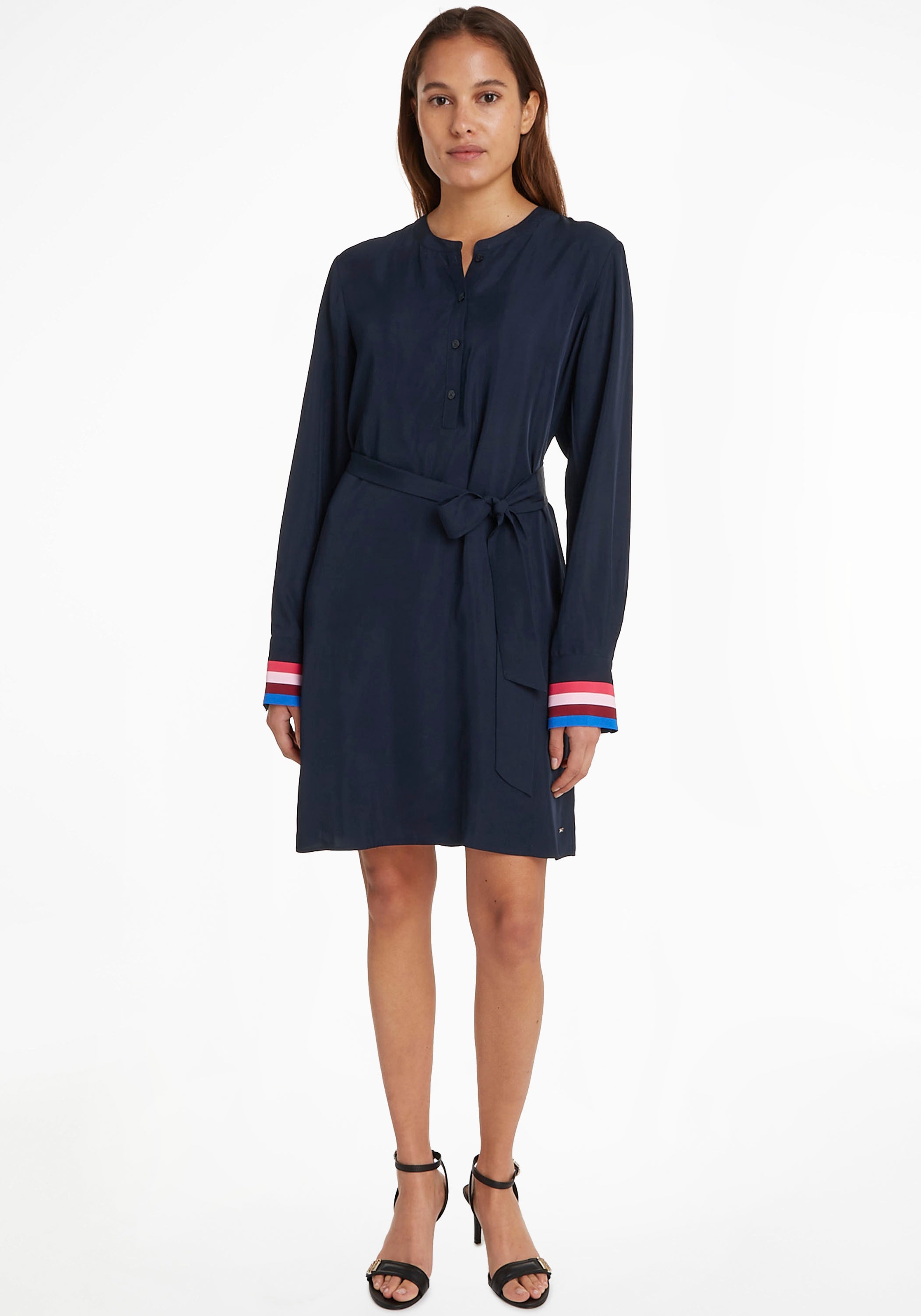 Tommy Hilfiger Blusenkleid »VIS POP STRIPE HENLEY DRESS«, mit Tommy Hilfiger Markenlabel kaufen