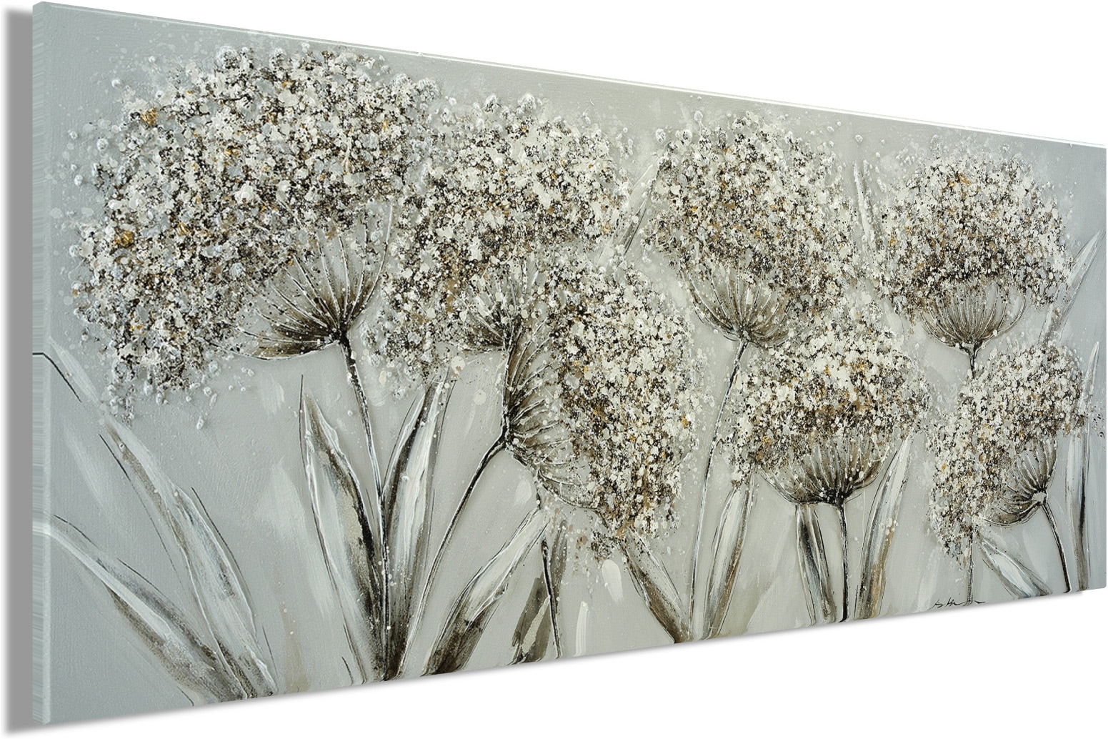 Bönninghoff Ölgemälde »handarbeit PUSTEBLUMEN XXL 60x140 cm – Wandbild Kunst Deko modern«