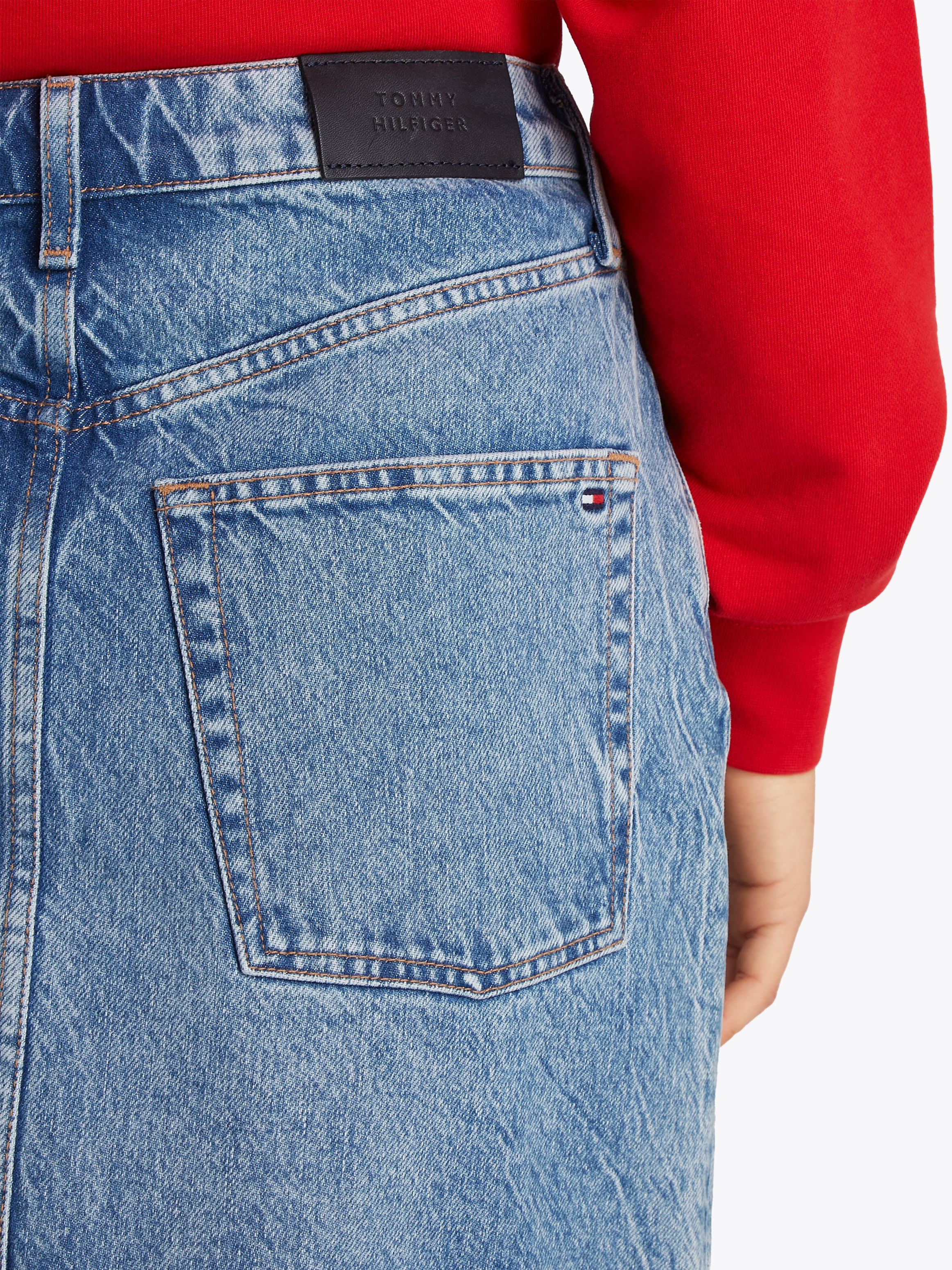 Tommy Hilfiger Jeansrock »DNM MINI SKIRT HW ALI«, in Mini-Länge, in blauer Waschung