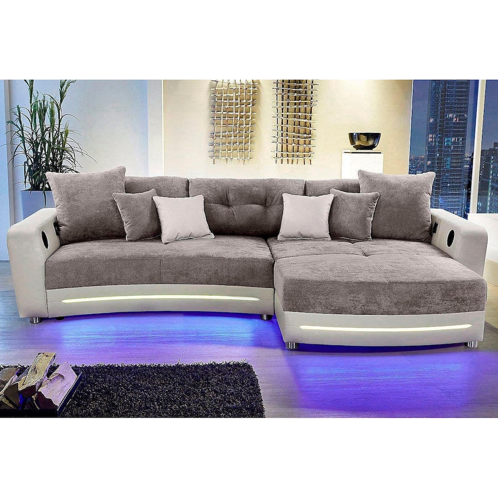 Jockenhöfer Gruppe Ecksofa »Laredo«, inklusive RGB-LED-Beleuchtung und Bluetooth-Soundsystem