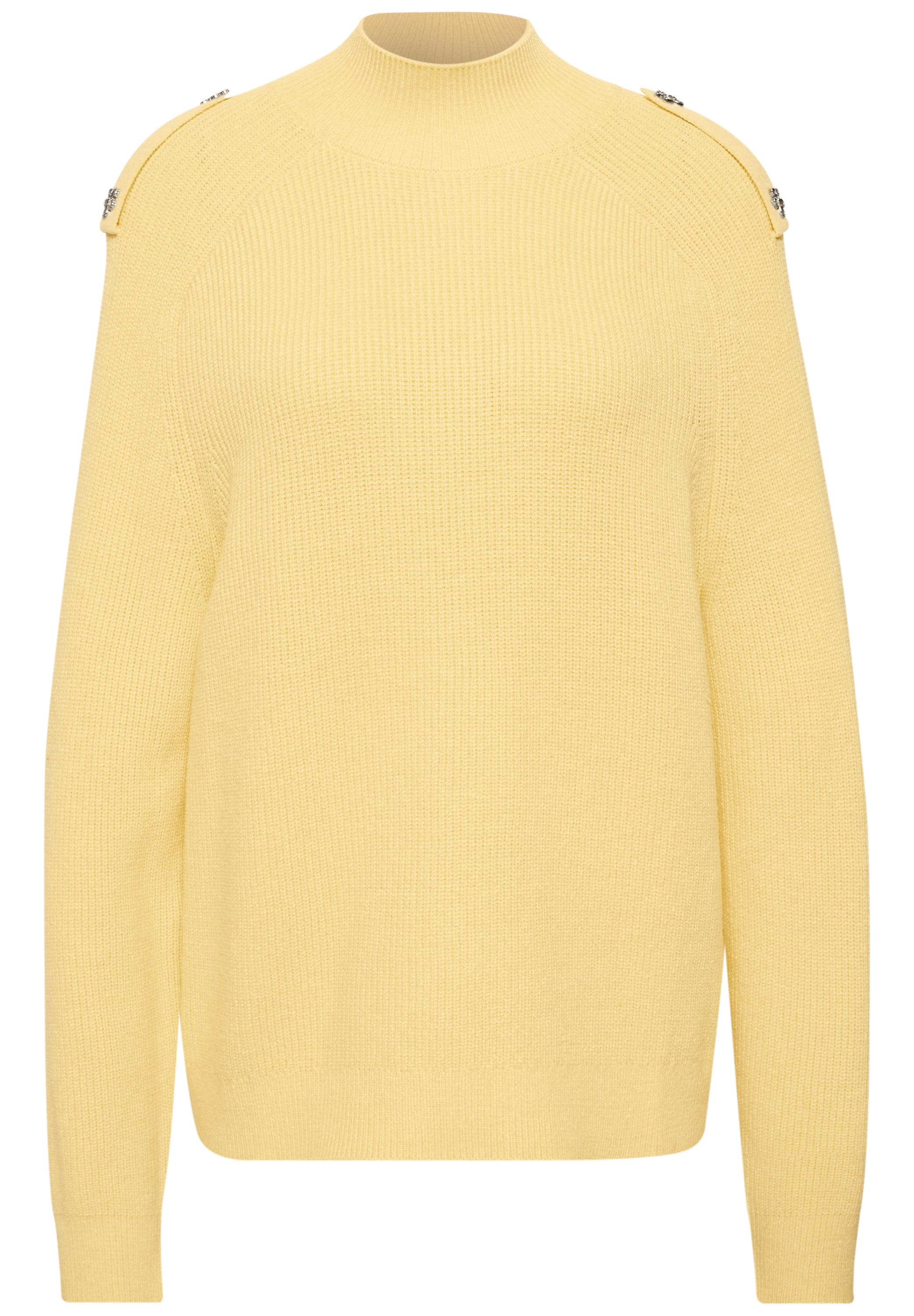 STREET ONE Stehkragenpullover Pullover mit Turtle Neck und Knopfdetails