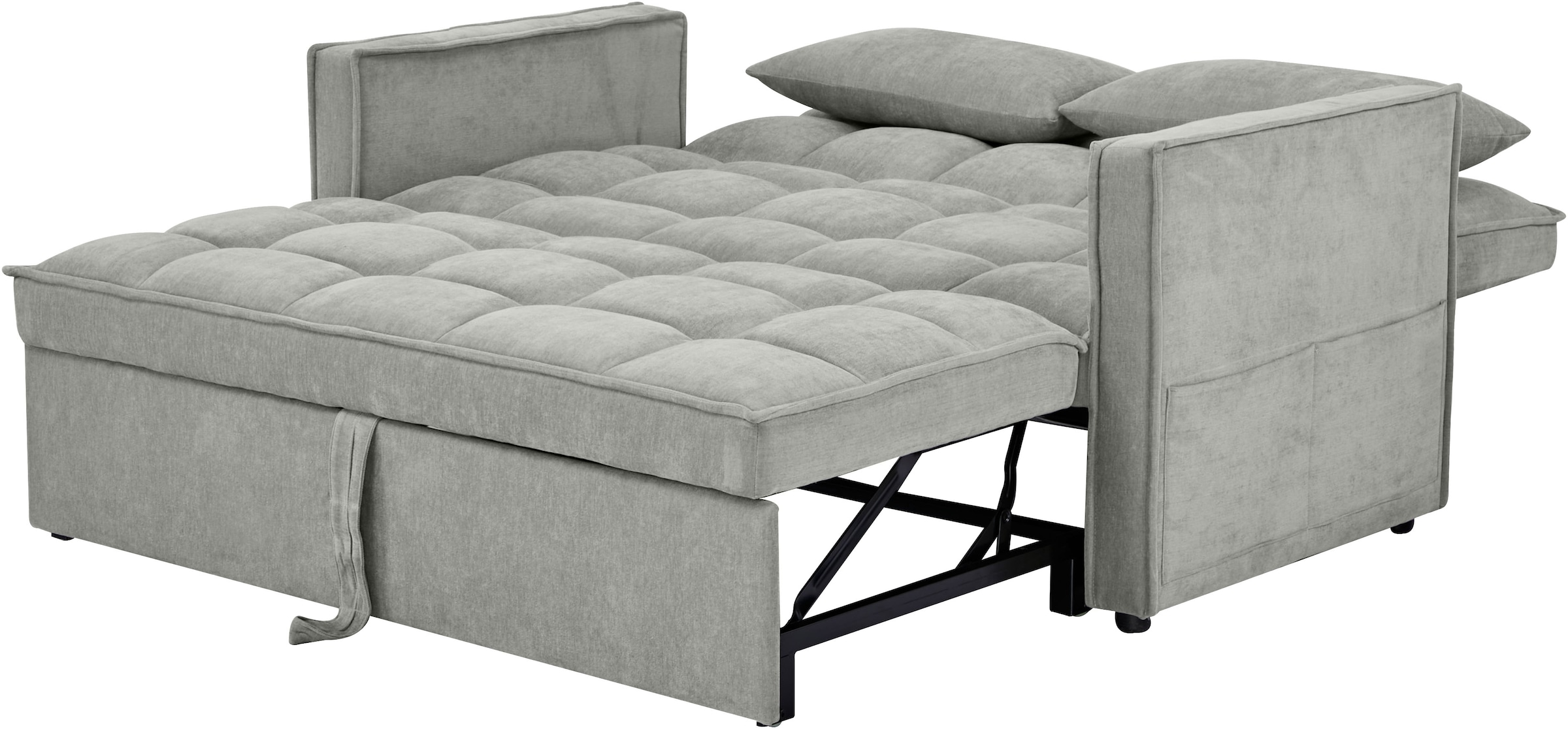 OTTO home Schlafsofa »STEFFO, 159 cm, 2-Sitzer, mit verstellbarer Rückenlehne« Klappmechanismus, Feinstruktur-Bezug, natürliche Farben