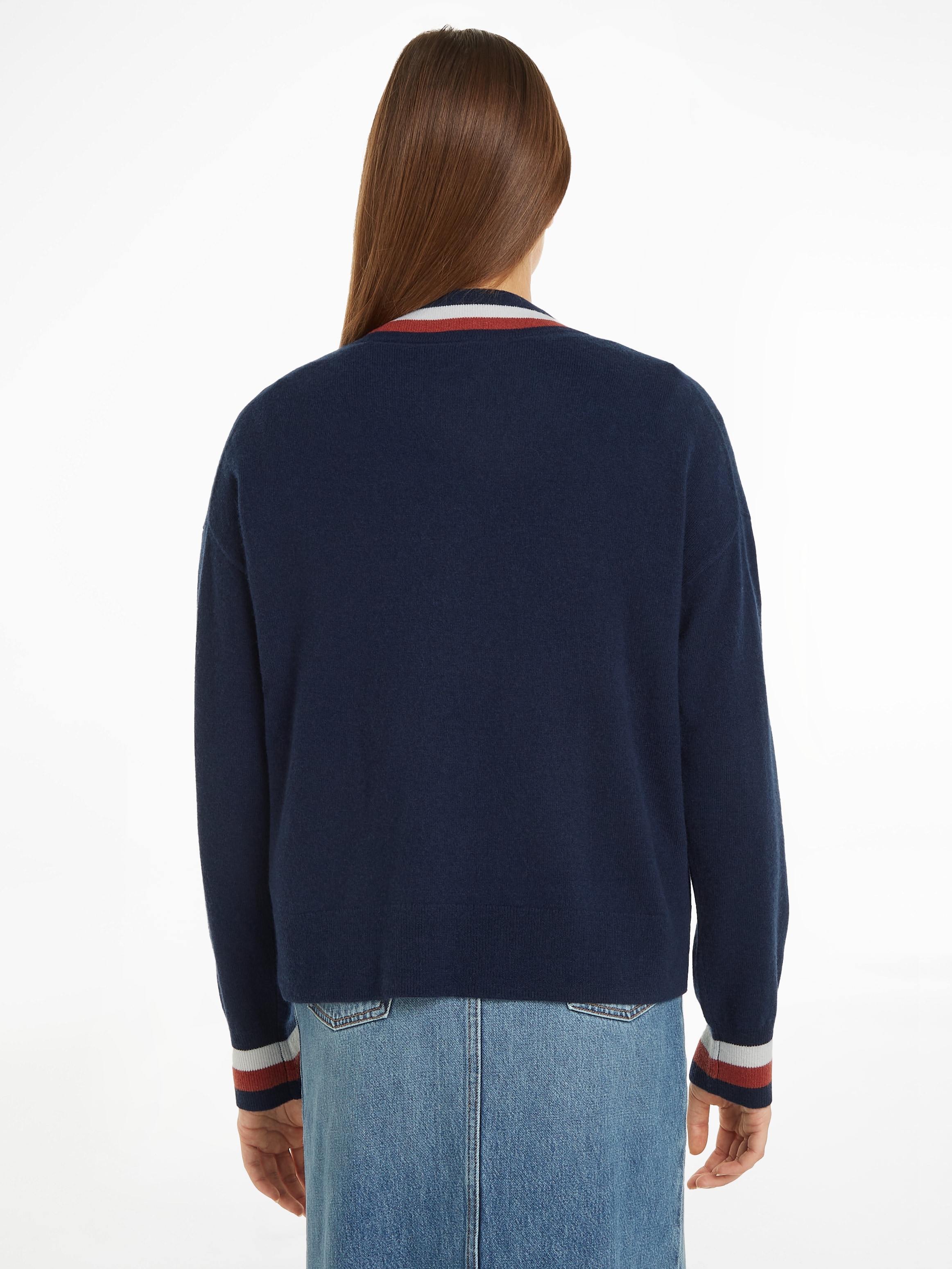 Tommy Hilfiger Strickjacke »GLOBAL STP WOOL CASH CARDIGAN«, mit Tommy Hilfiger Global Stripe