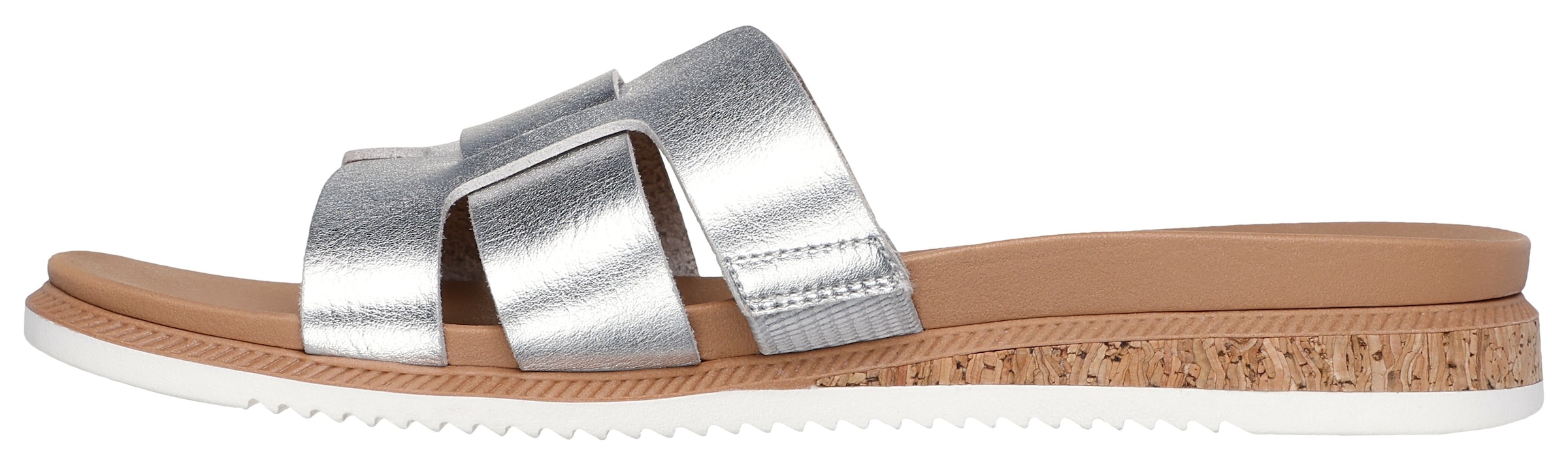 Skechers Pantolette »DESERT KISS LOW-PEAK LOOK«, Flats, Sandale mit Fußbett
