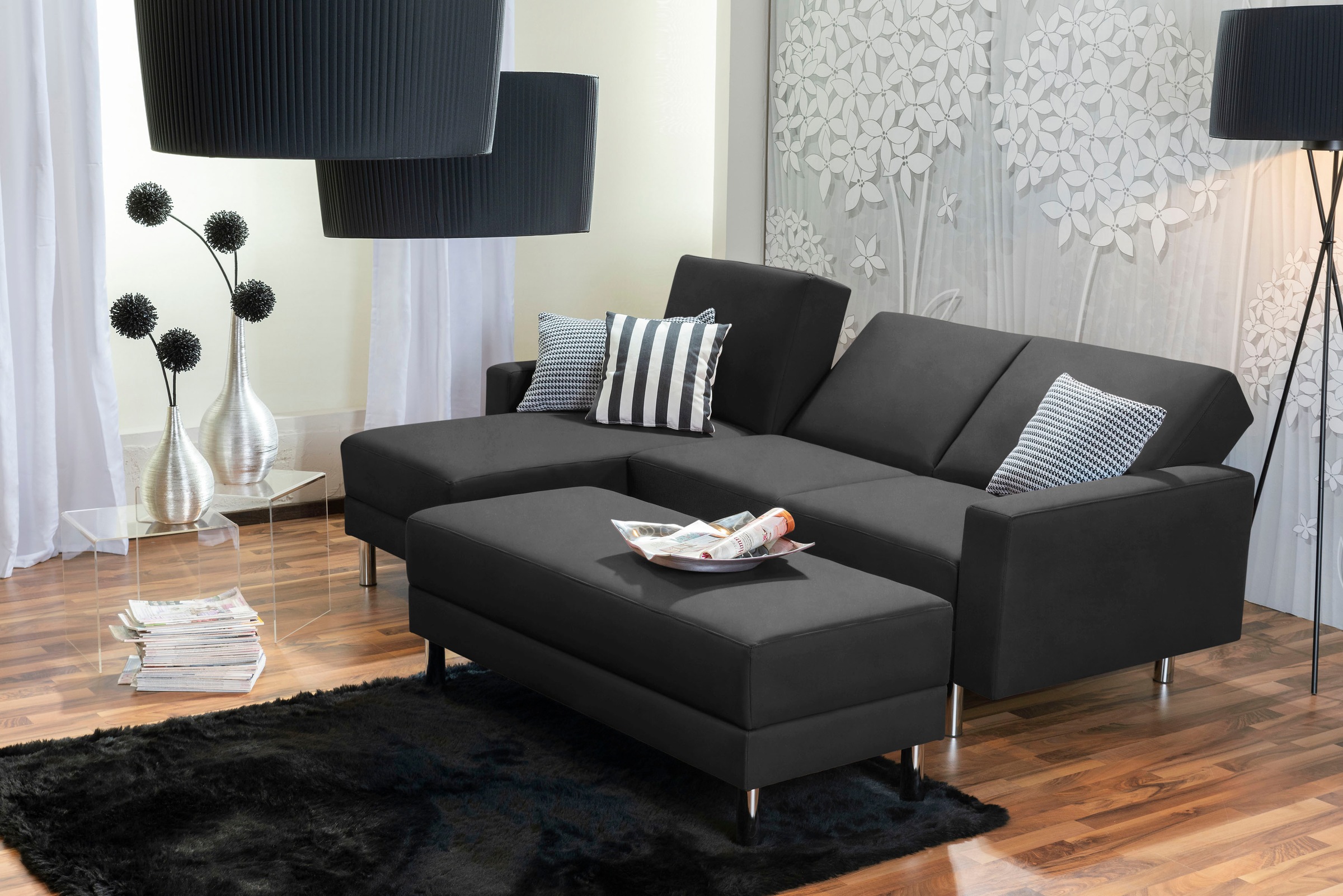 Max Winzer® Schlafsofa »Just Fresh modernes kubisches Sofa, Rückenverstellung für Sitzkomfort«, Recamiere links oder rechts montierbar, elegante Metallfüße