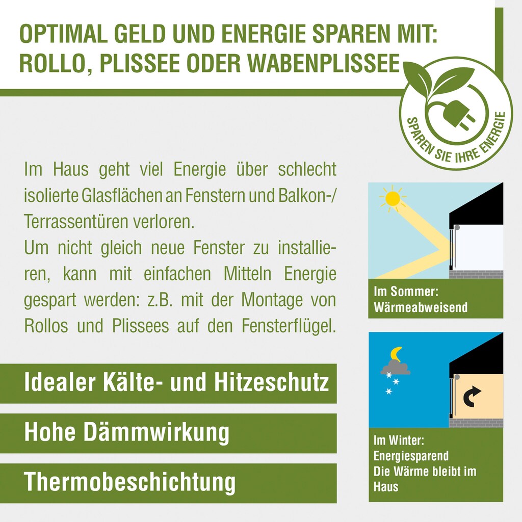 GARDINIA Seitenzugrollo »Thermo Klemmrollo Energiesparend«, verdunkelnd, energiesparend, ohne Bohren, freihängend