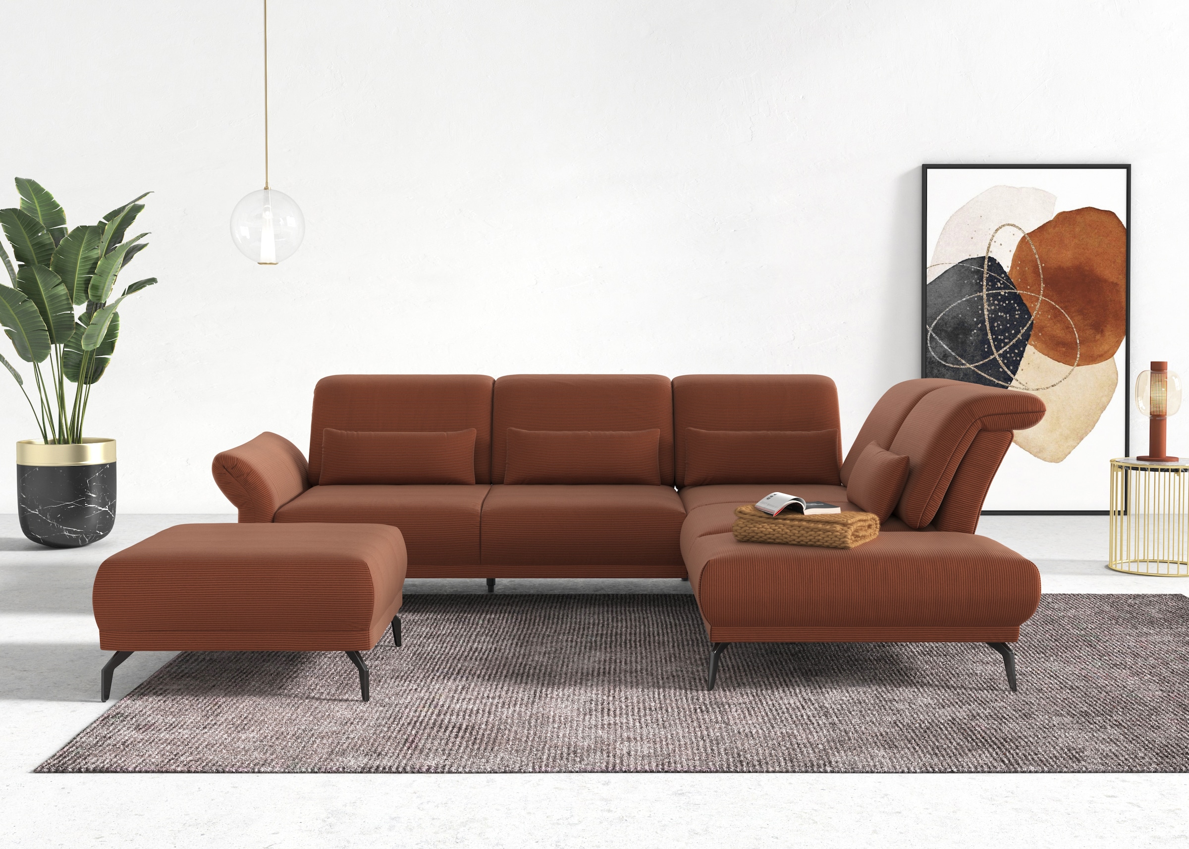 INOSIGN Hocker »Coco«, Cord-Bezug in 2 Ausführungen, Füßen 15 cm hoch