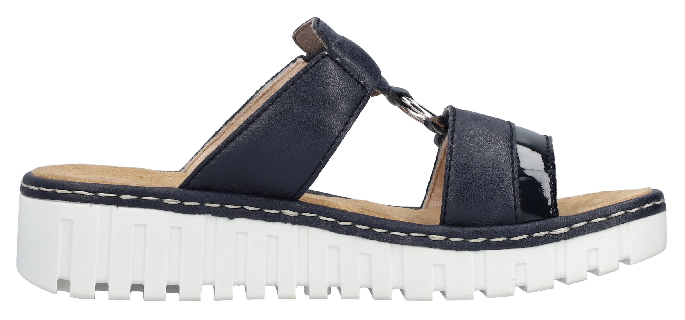 Rieker Keilpantolette, Sommerschuh, Strandschuh, Keilabsatz, mit zwei Klettverschlüssen