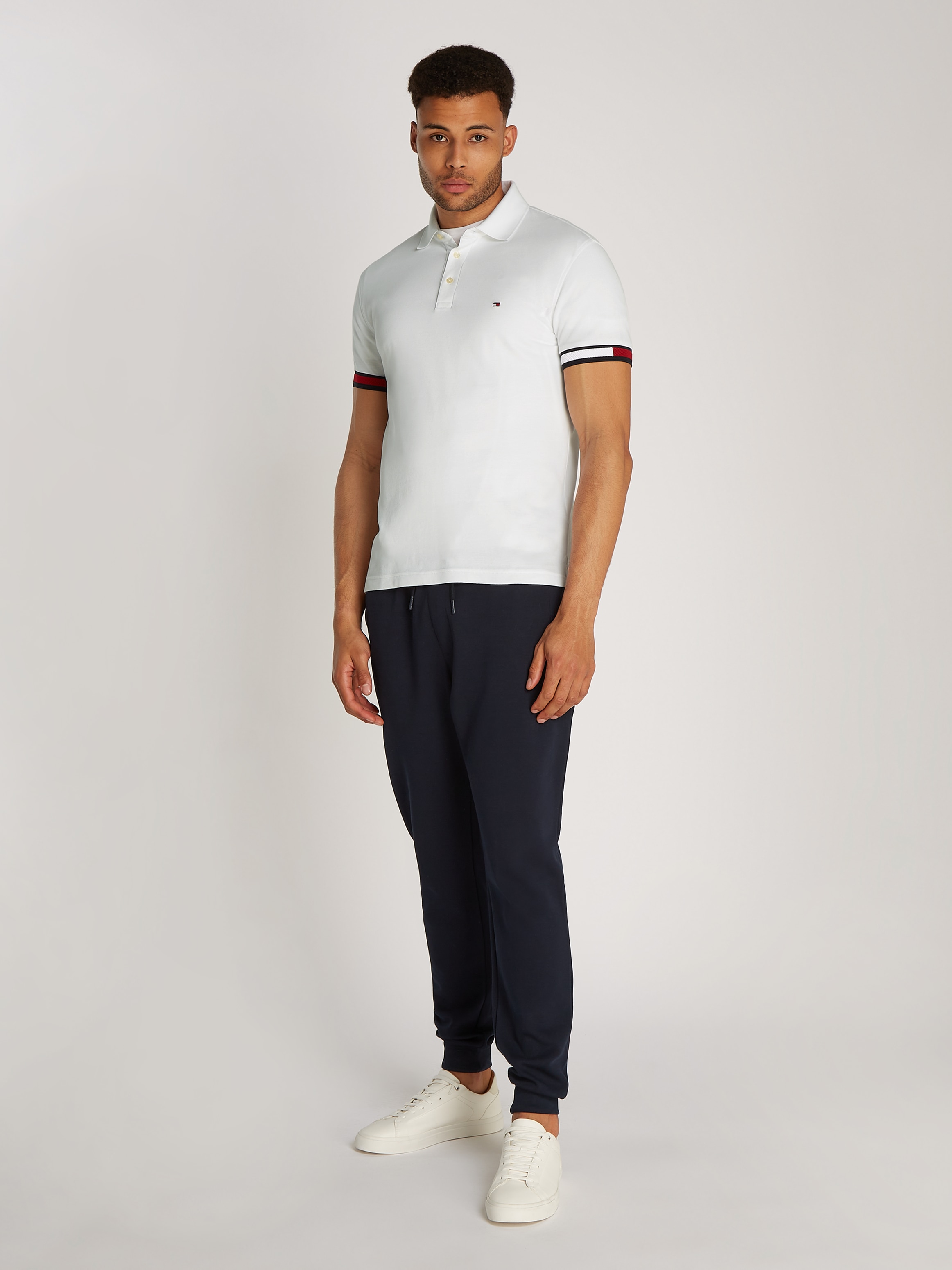 Tommy Hilfiger Poloshirt »FLAG CUFF SLIM POLO«, mit Kontrast-Details