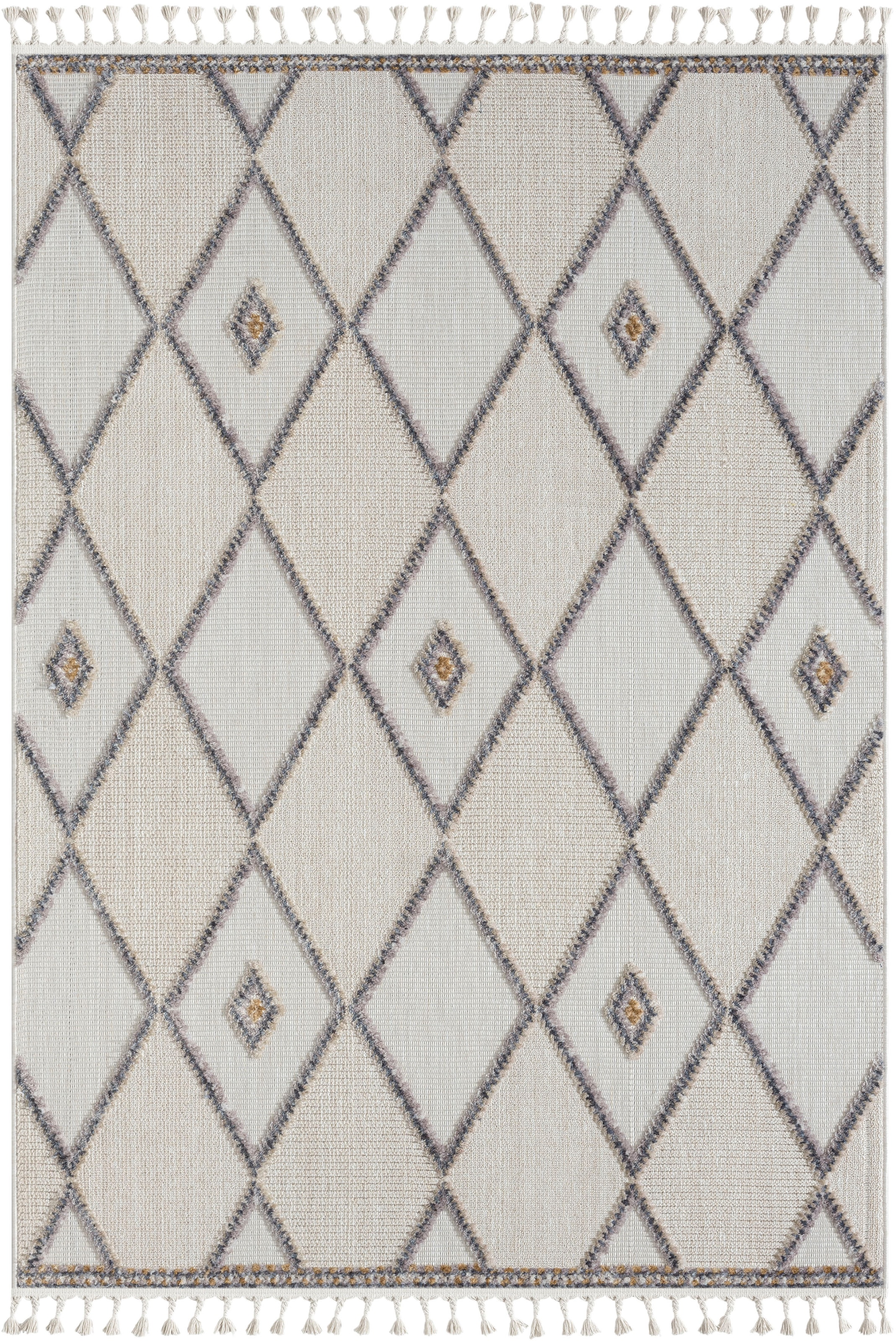 Myflair Möbel & Accessoires Teppich »Luana 2, LAGERRÄUMUNG!« rechteckig 10 mm Höhe Kurzflor, Sisal Optik, mit Fransen, besonders weich durch Microfaser