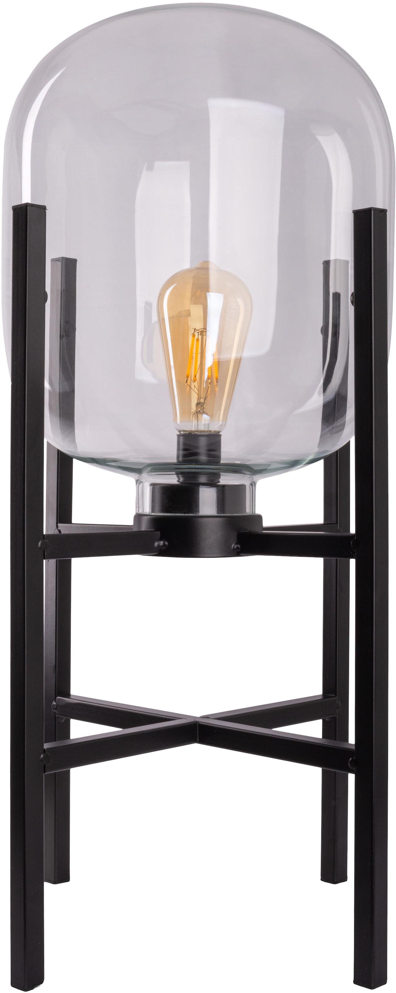 näve LED Sockelleuchte »Lora« LED-Modul 1 Stk. Warmweiß Glasschirm, Akku, inkl. USB-C-Kabel 100cm,Timer, Schiebeschalter, IP44