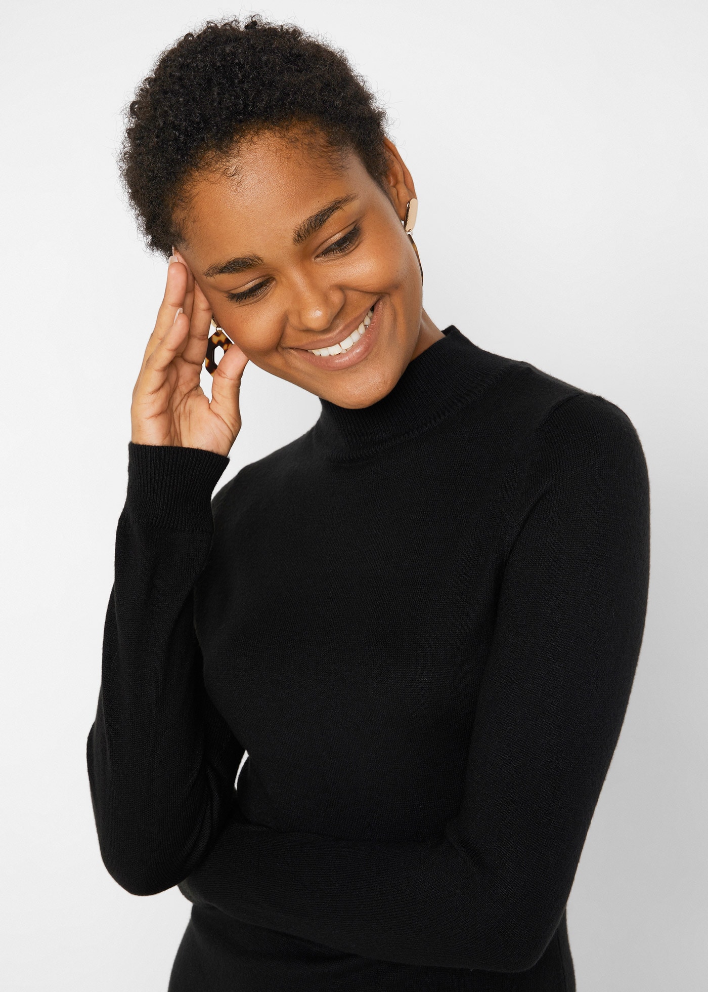 bonprix Strickkleid für lässigen Look, aus Polyacryl, mit Stehkragen, Slim Fit