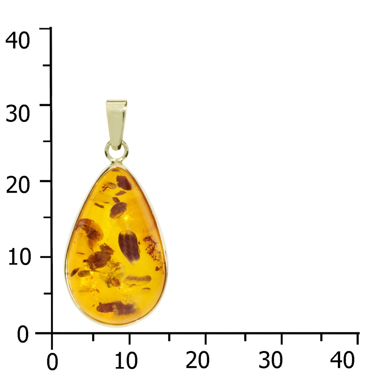 OSTSEE-SCHMUCK Kettenanhänger »- Classic Tropfen 21 x 14 mm - Silber 925/000, vergoldet - Bernstein«