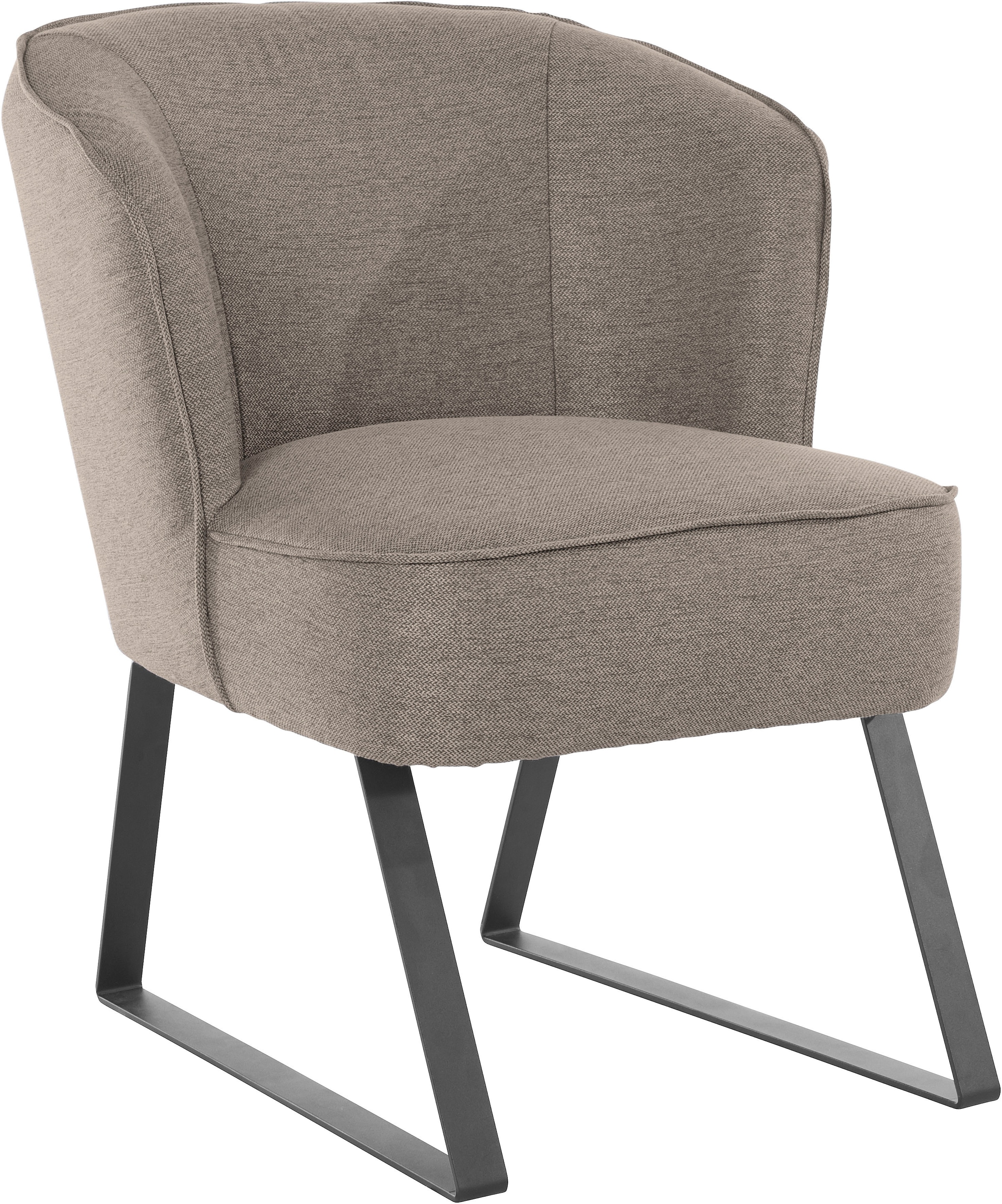exxpo - sofa fashion Sessel »Americano, Loungesessel«, mit Keder und Metallfüßen, Bezug in verschiedenen Qualitäten, 1 Stck.