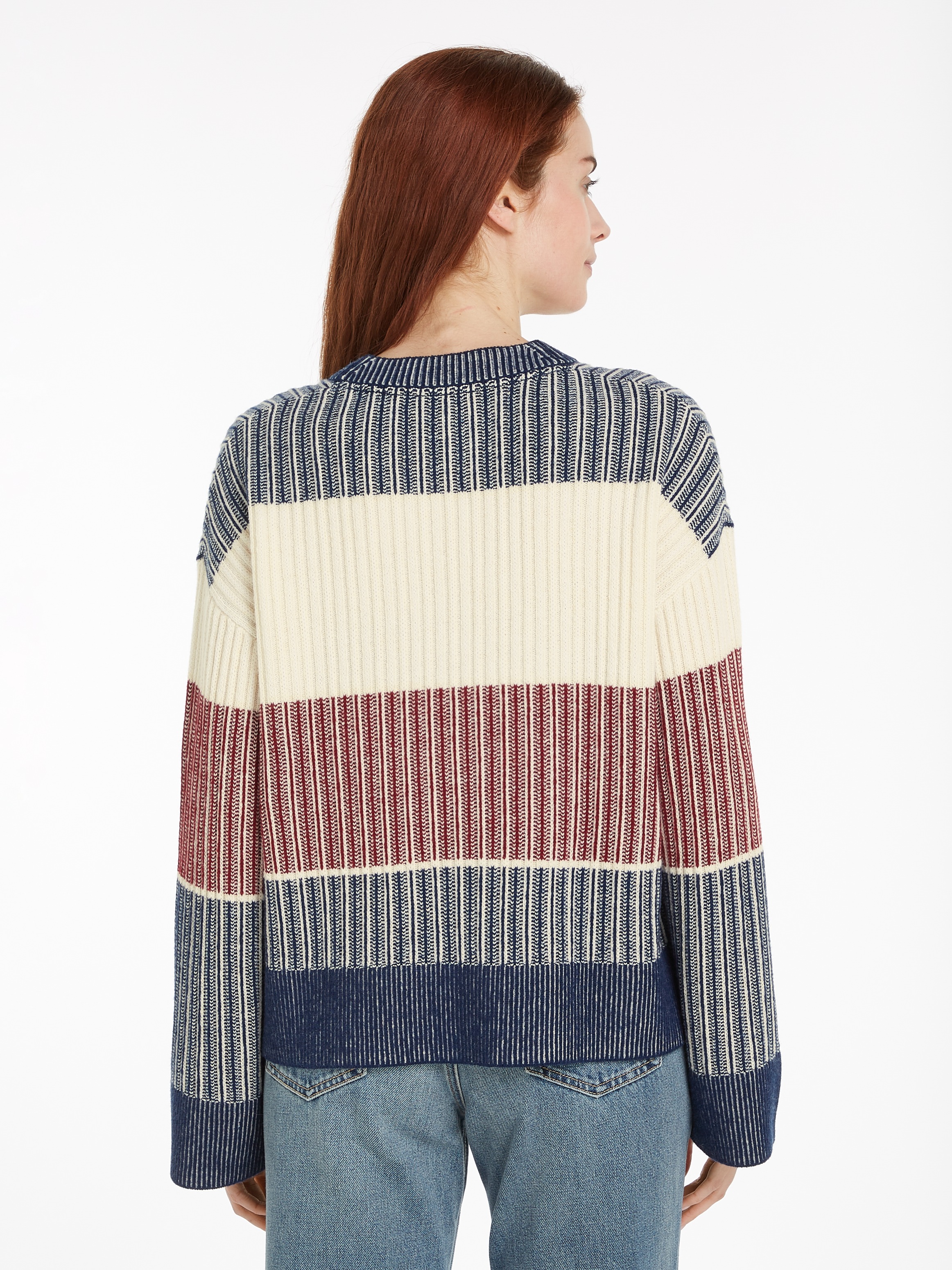 Tommy Hilfiger Strickpullover »GLOBAL STP ALL OVER SWEATER«, (Global Serie TH WOMEN), mit Tommy Hilfiger Global Stripe