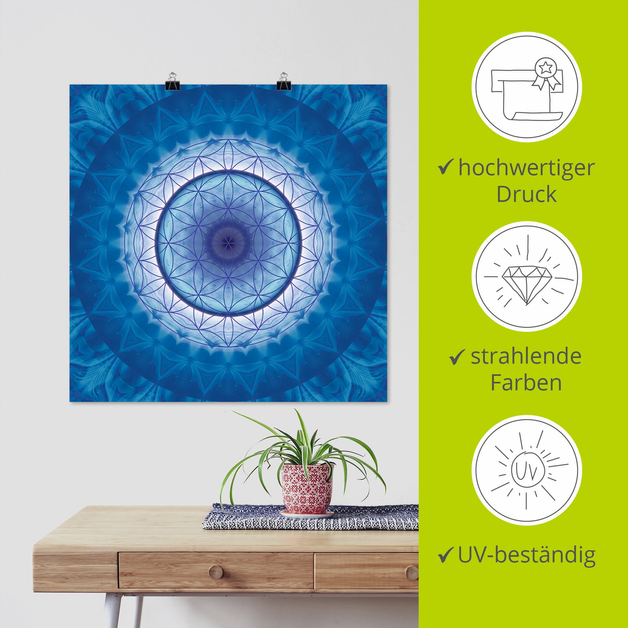 Artland Wandbild »Blume des Lebens 2«, Muster, (1 St.), als Leinwandbild, Poster in verschied. Größen