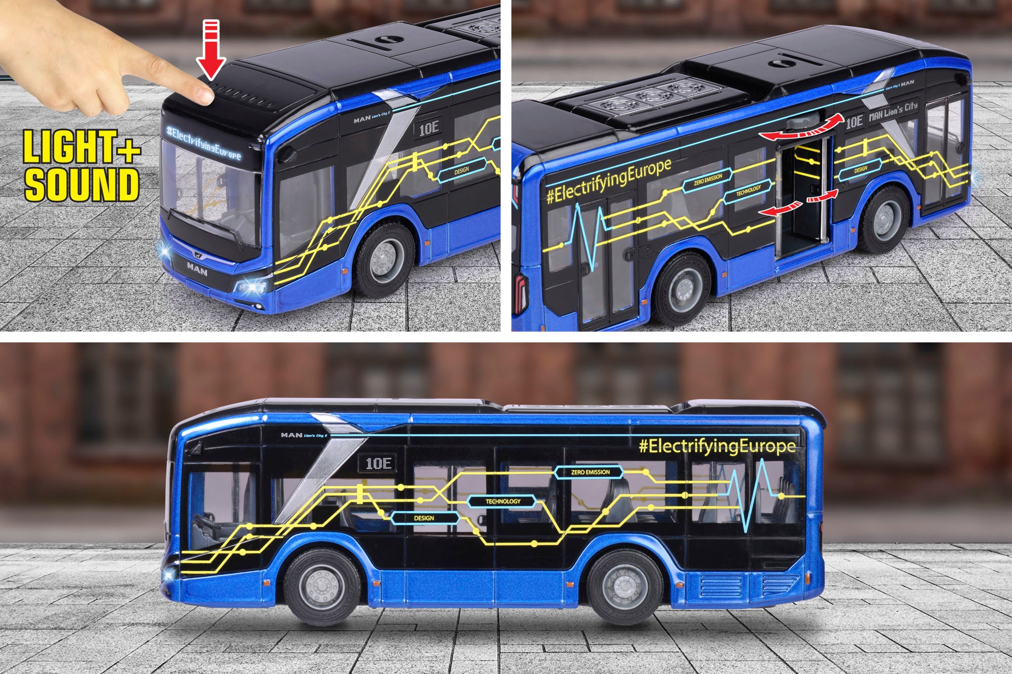 majORETTE Spielzeug-Bus »MAN Lion's City 10 E Bus«, mit Licht und Sound