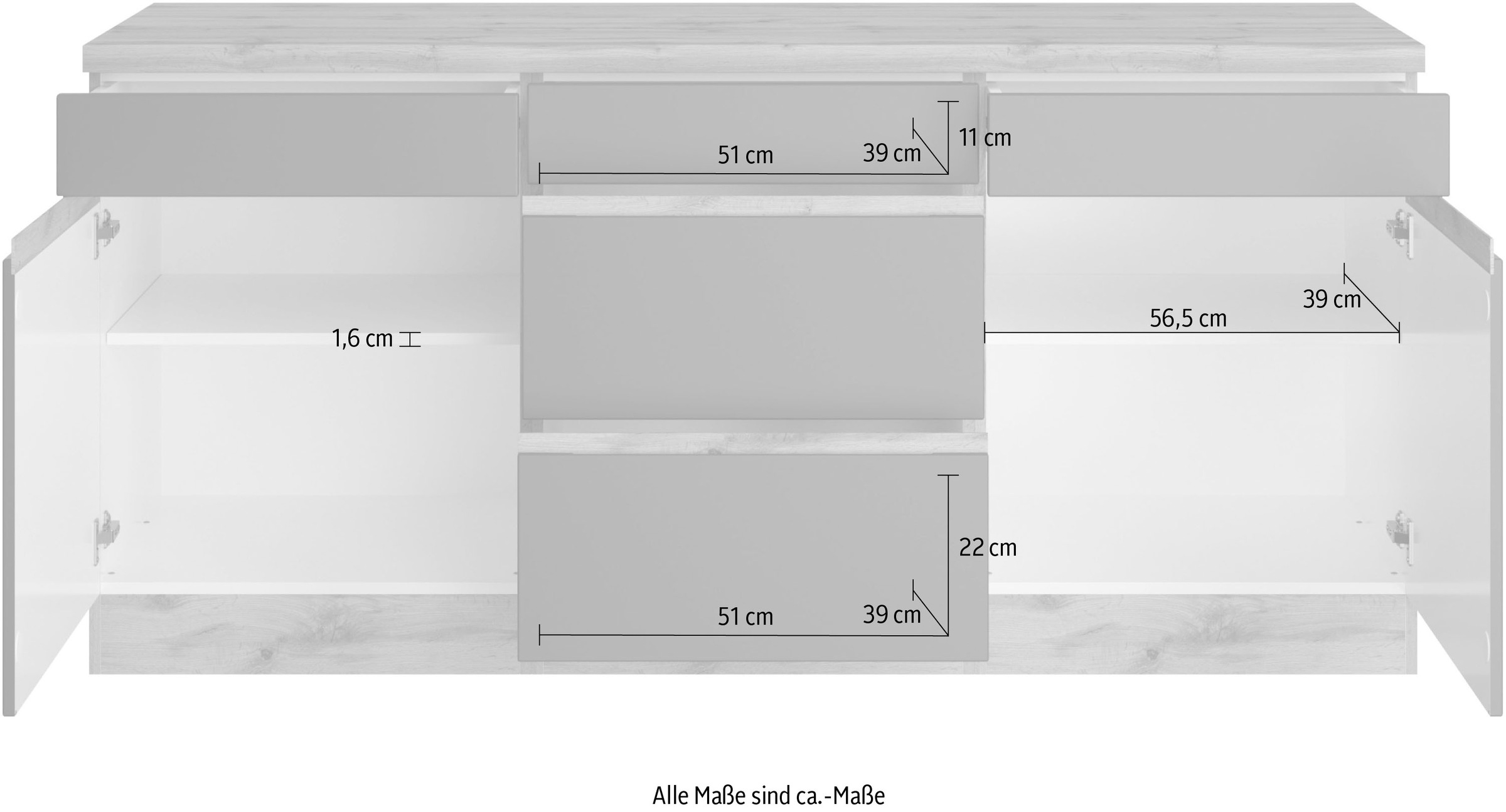 HELD MÖBEL Unterschrank »Riesa«, Breite 180 cm, MDF-Fronten auf Raten  kaufen
