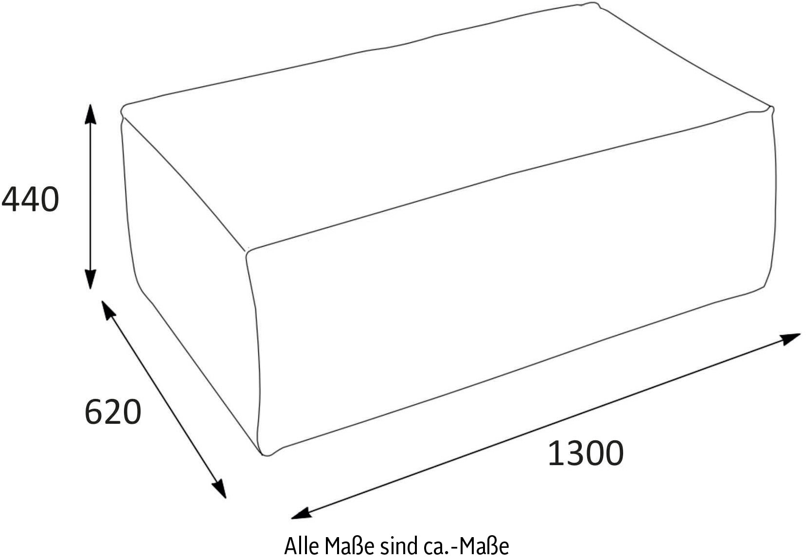 LeGer Home by Lena Gercke Hocker »PIARA, Polsterhocker mit Kedernaht in Cord oder Leinenoptik«, zur Serie PIARA, rechteckig, schwarze Füße, bequemer Sitzkomfort