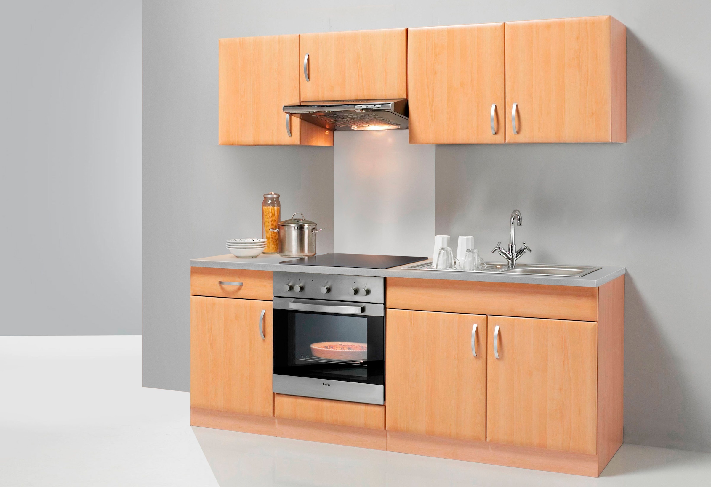 wiho Küchen Küchenzeile »Prag«, mit E-Geräten, Breite 210 cm bequem kaufen